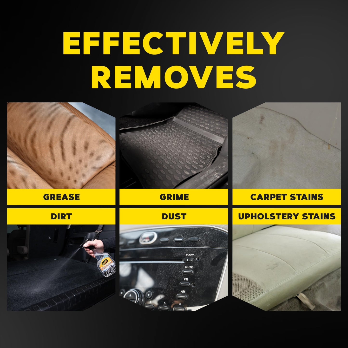 Meguiar's All Surface Interior Cleaner - All Purpose Interior Cleaner Quickly and Safely Cleans All Your Surfaces and Leaves Behind a Pleasant Scent, 16oz