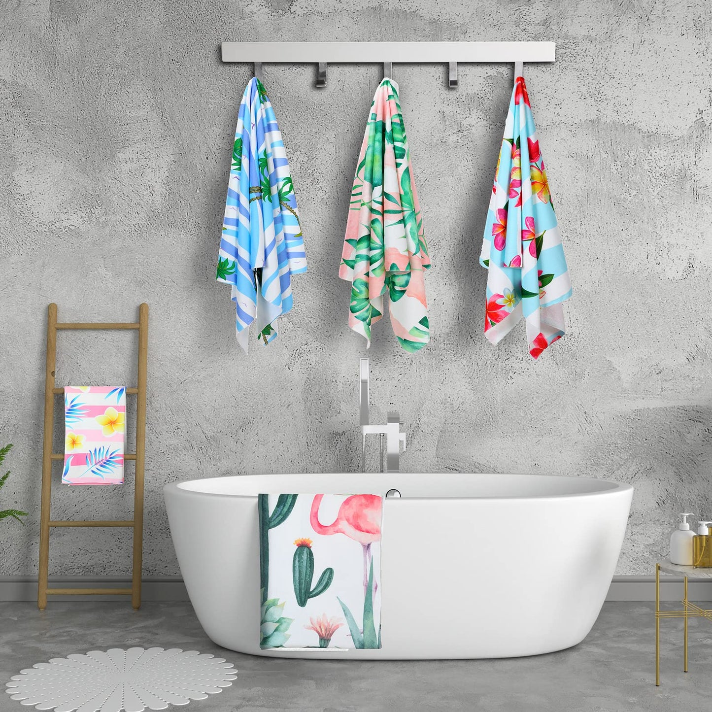 30 Packs Oversized Beach Towels Bulk Absorbent Quick Drying Towel Large Soft Pool Towels Microfiber Travel Towel for Women Men Hotel Spa Hot Tub and Bath(59 x 28 Inch,Summer)