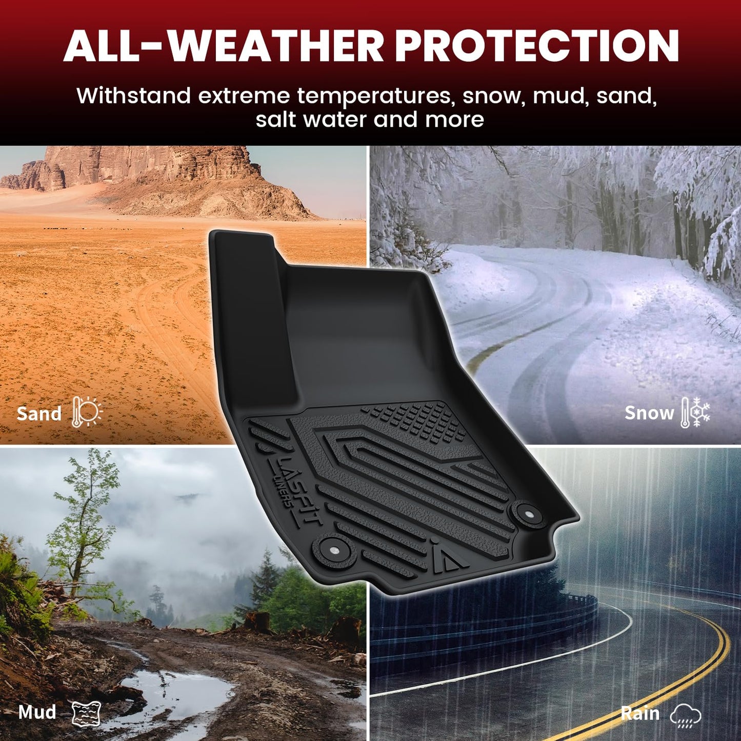 LASFIT Floor Mats & Cargo Liner with Backrest Mat 2025-2026 for Chevrolet Chevy Equinox/GMC Terrain (Not for Equinox EV), All Weather TPE Custom Fit Floor Mats, Car Mats Full Set for Equinox/Terrain