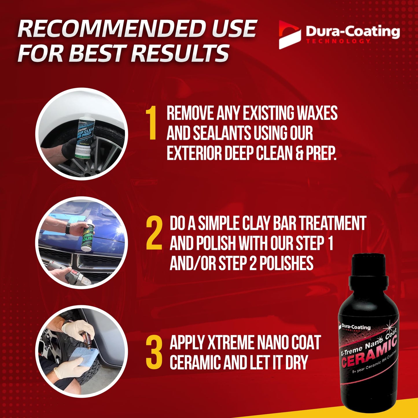 X-Treme Nano Coat Ceramic Coating - DURA-COATING TECHNOLOGY Car Polish and Detailing for Car Care - Lasts up to 5 Years With 1 Coat (50 ML)
