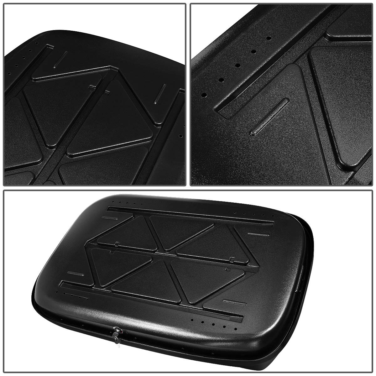 DNA MOTORING Rooftop Cargo Box Carrier Lockable Heavy Duty Car Top Storage Case, Capacity 110 Lbs, 53" L x 34" W x 15" H, 11 17 Cubic Ft.(Textured Black), PT-ZTL-8166-BK