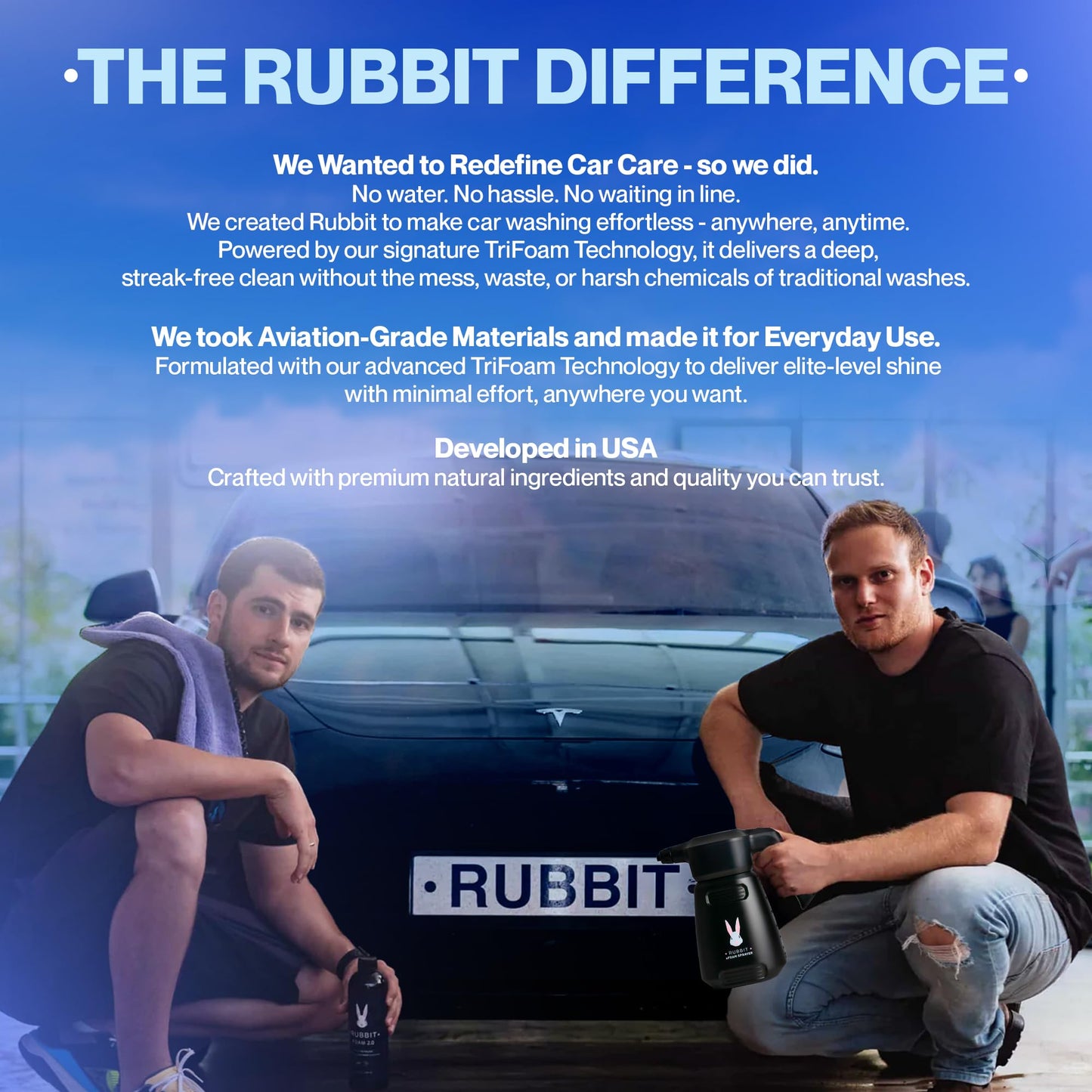 Rubbit Electric Plus Kit, Waterless Car Wash Kit, Rechargeable Electric Sprayer, Foam 2.0 Solution, 6 Reusable Microfiber Towels, & Air Freshener, Car Cleaning Supplies, 9 Piece Auto Cleaning Kit