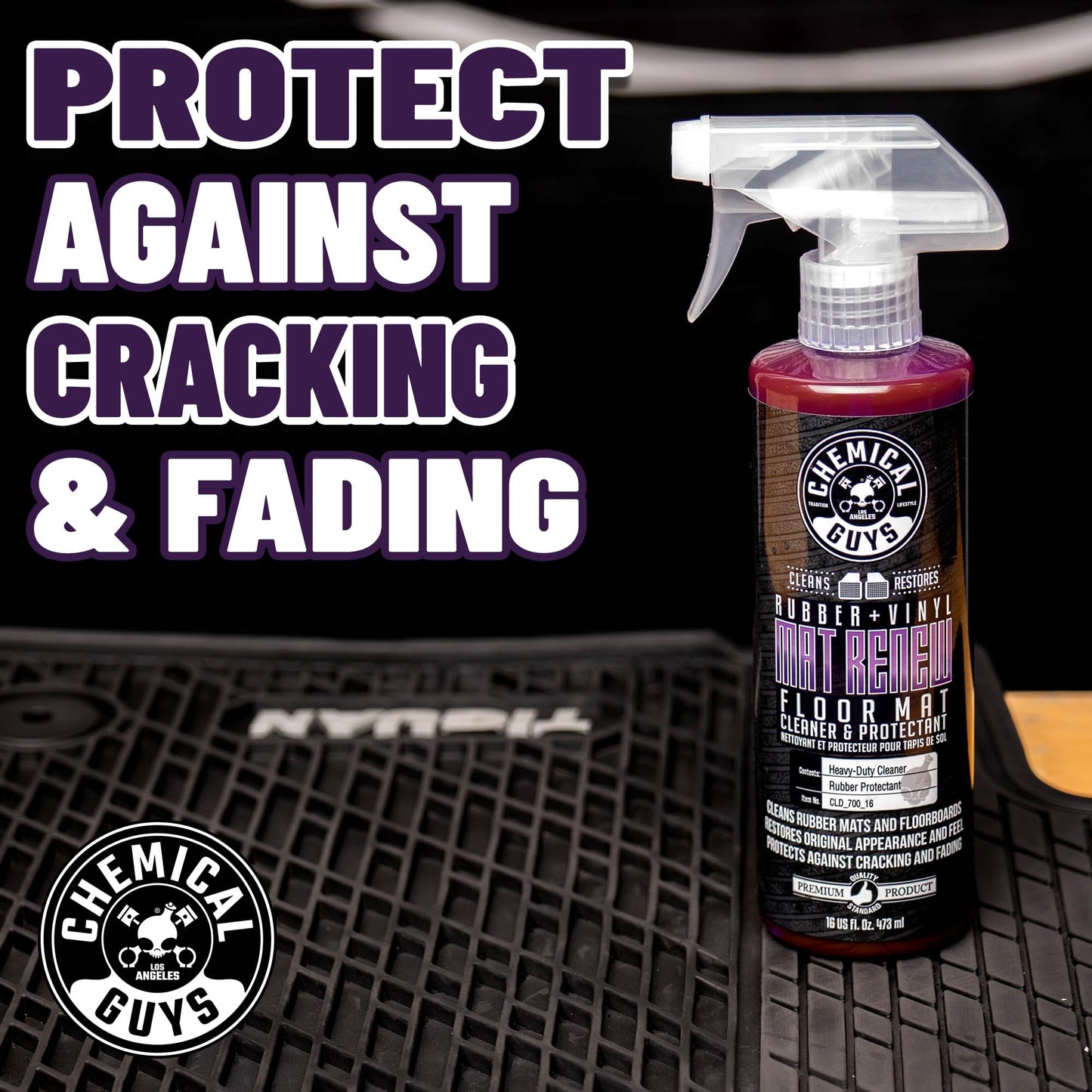 Chemical Guys Mat Renew Rubber + Vinyl Floor Mat Cleaner and Protectant, Safe for Cars, Trucks, SUVs, Motorcycles, RVs & More, Extra Large 32 fl oz