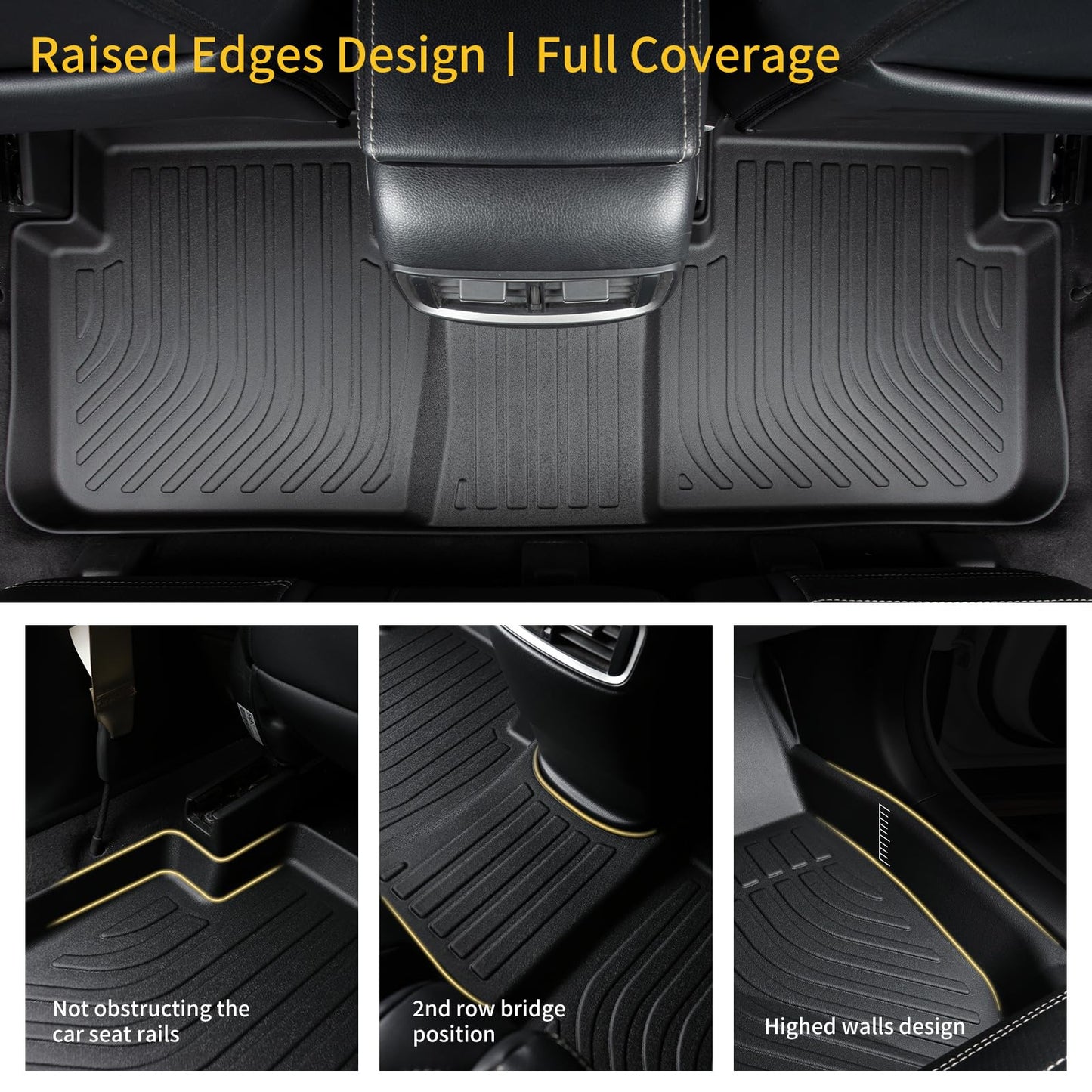 GINOWY-Floor Mats & Cargo Liner for Toyota Corolla Cross 2020-2025, All Weather Car Mats Rubbe Liners for Toyota Corolla Cross Cargo Trunk Mat Trunk Liner Accessories