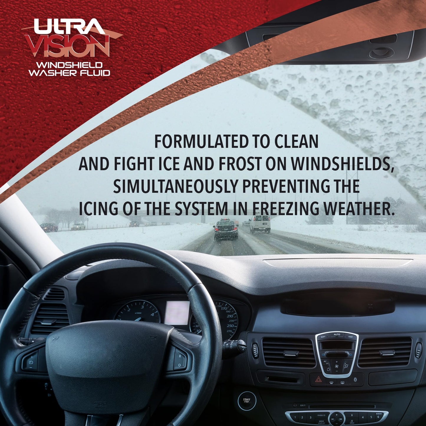 ULTRA 1PLUS De-Icer Windshield Washer Fluid - Advanced Formula for Winter Driving - Clear Vision in Weather Conditions -32F - 1 DeIcer Gallon