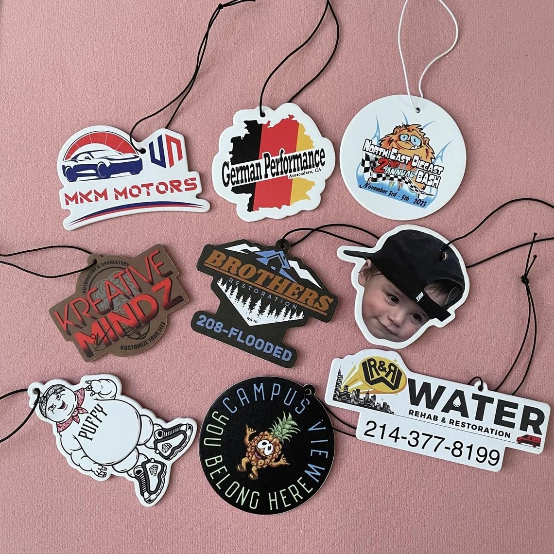 Custom Car Air Fresheners Picture Personalized Scents Air Freshener Car Deco Accessories Promotional Items with Business Logo/Text/Photo (Package: Standard Opp Bag, 200pcs)