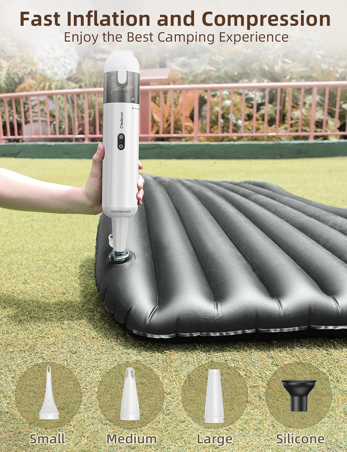 Chuboor Handheld Car Vacuum Cleaner, 14,000Pa Cordless Vacuum Cordless Rechargeable, 120 WPowerful Mini Hand Vacuum with Multifunctional Nozzle for Car, Home, Office, Pet Hair (White)