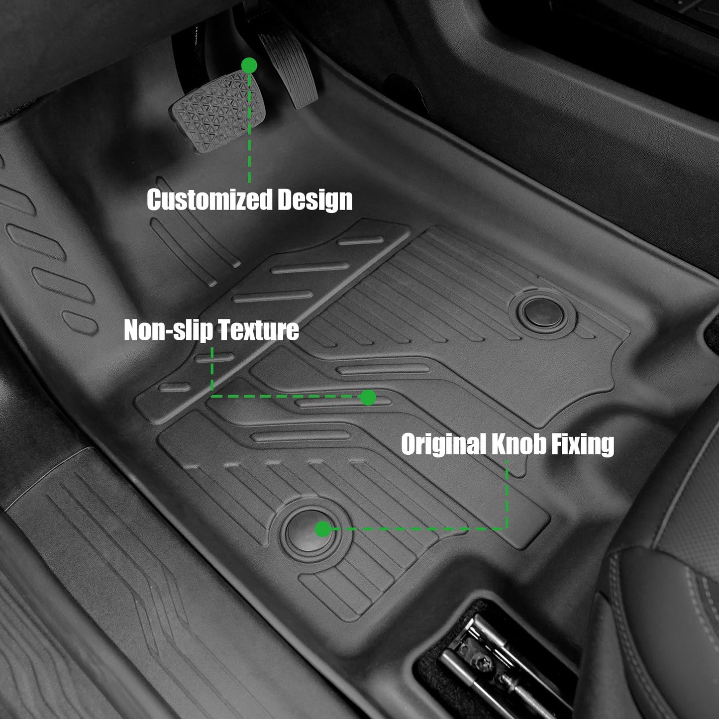 LUMWAY Floor Mats for 2024 2025 Chevy Equinox EV(Non Fuel) Trunk Mat with Backrest Mat and Storage Mats, Door Sill Protectors, All Weather Cargo Liner Back Seat Cover for Equinox EV Accessories