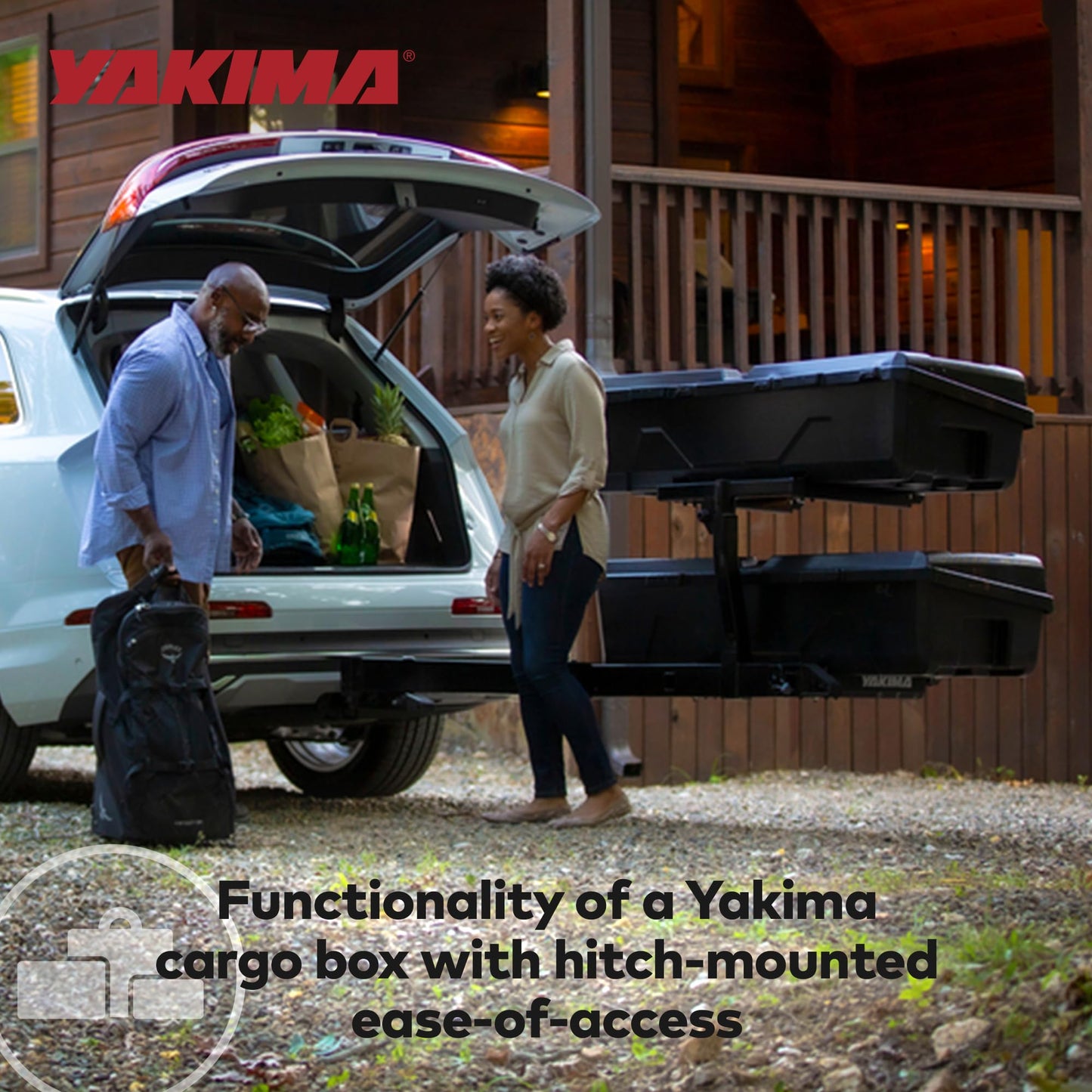 Yakima EXO GearLocker Car Cargo Carrier, Hard Top Shell Box for EXO SwingBase System, Black - Heavy-Duty Vehicle Storage Accessories for Travel and Camping