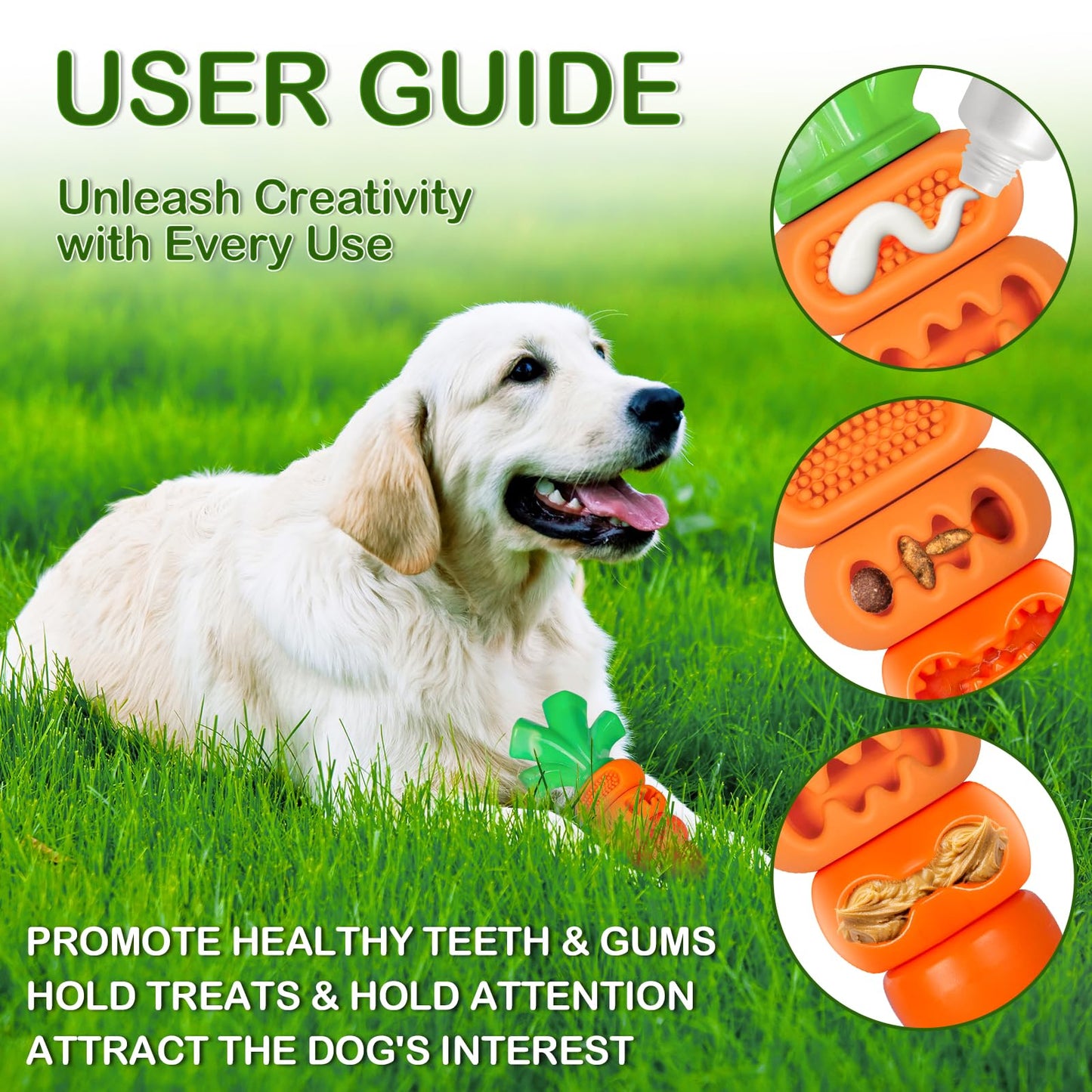 Frienhund Dog Toys for Aggressive Chewers Bacon Flavored: 7" Tough Dog Chew Bone, Hard Nylon & Rubber Teeth Cleaning Toy, Carrot-Shaped Dog Chew Toy for Large Medium Breed 20-70lbs