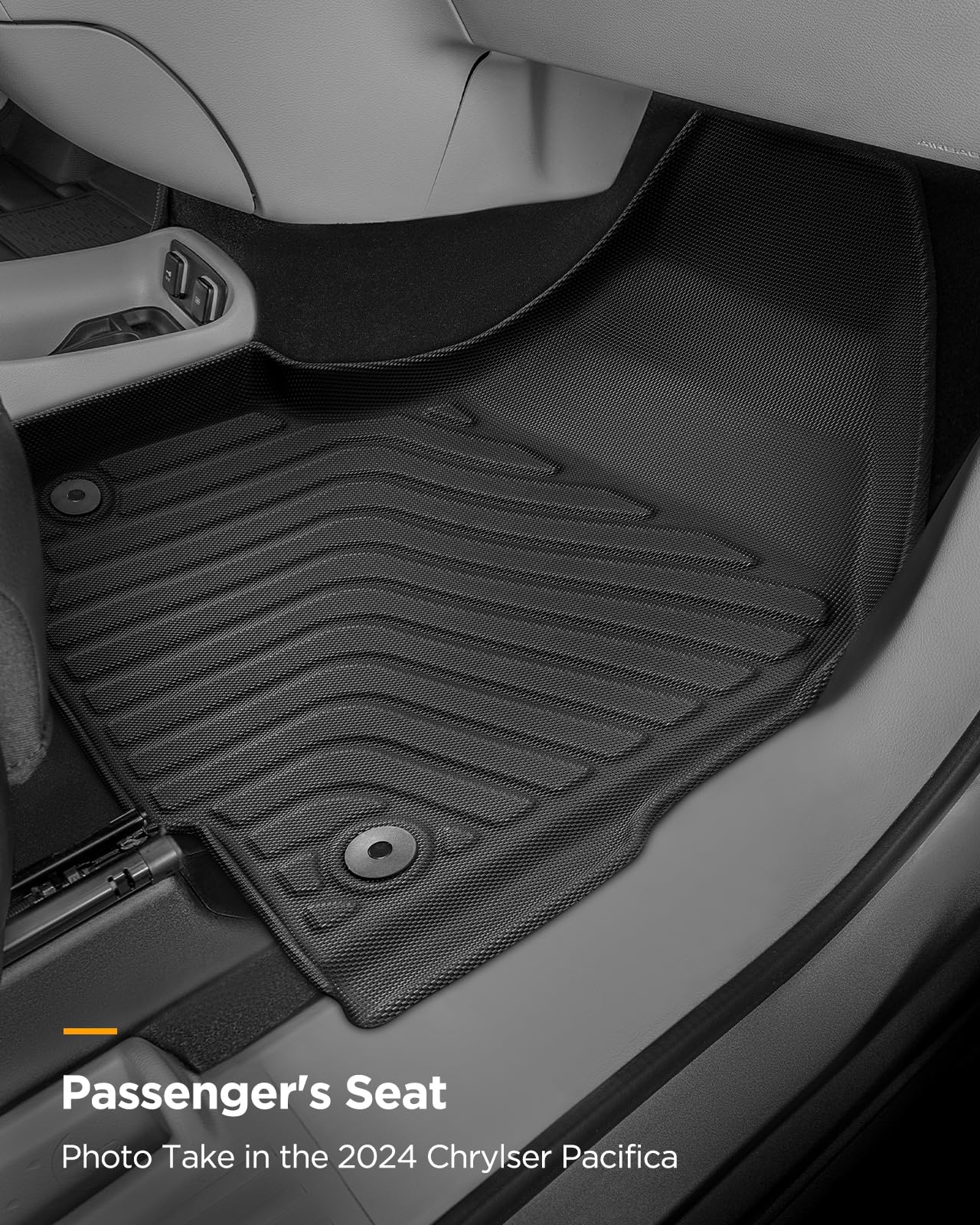 for Chrysler Pacifica 2017-2024 2025 7/8 Passenger (No Hybrid) Floor Mats Cargo Liner Trunk Carpet All Weather TPE Mat for Voyager 2020-2025, for Pacifica/Voyager 2018 2019 2021 2022 2023 Accessories
