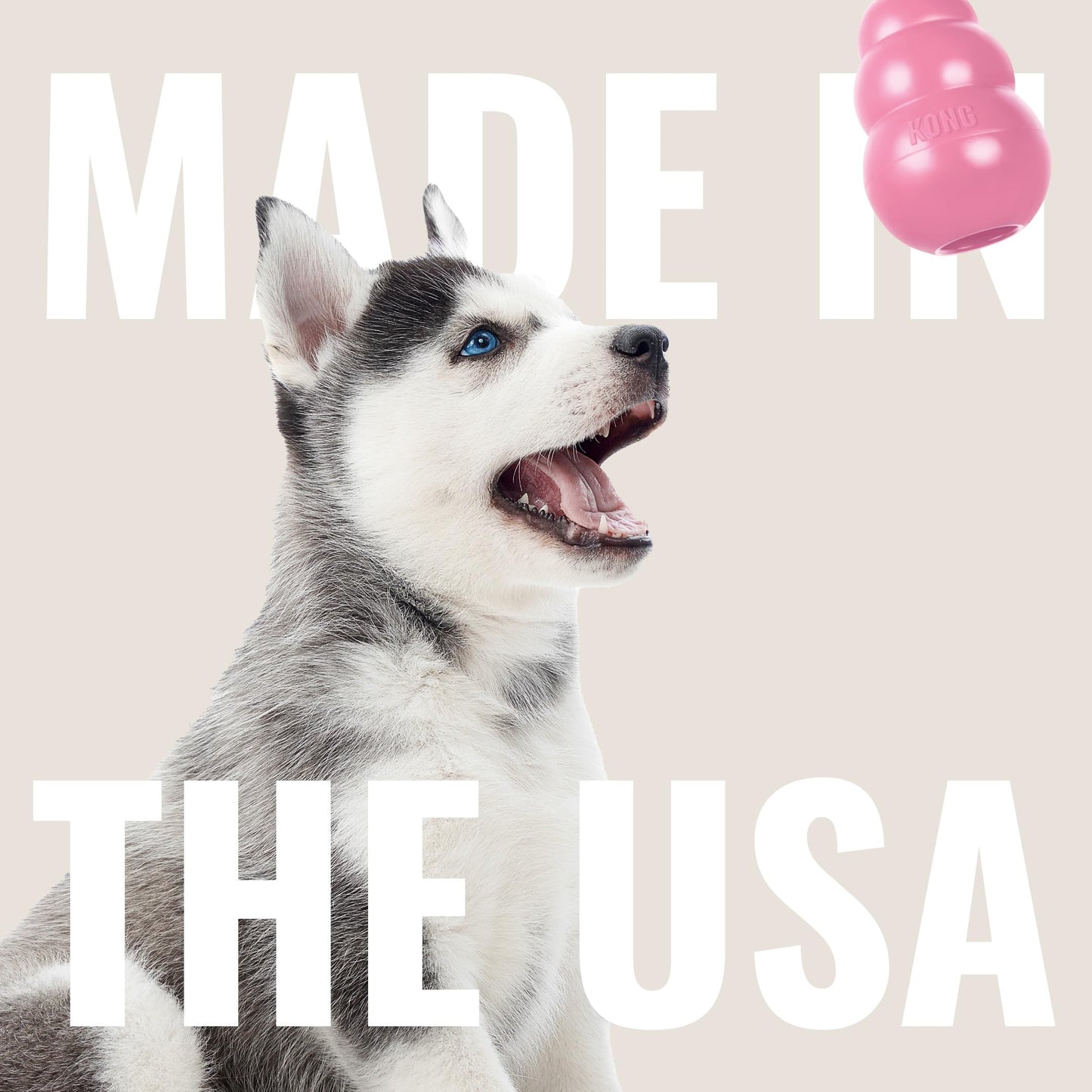 KONG - Puppy Toy Natural Teething Rubber - Fun to Chew, Chase and Fetch - for Small Puppies - Pink