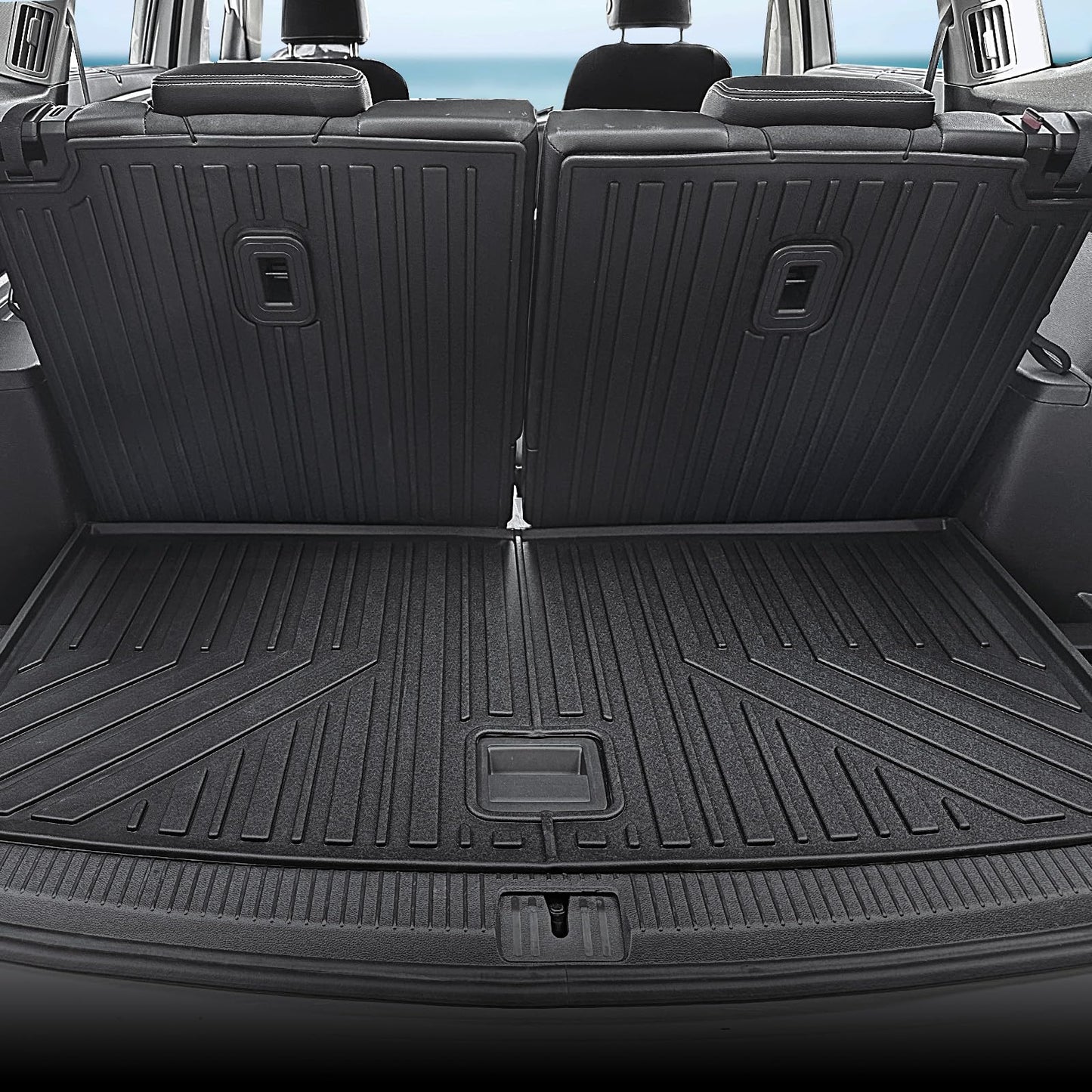 GALVAGNITE Floor Mats for 2018-2024 2025 Volkswagen VW Atlas 7 Seats(Not for Cross Sport), All Weather TPE Trunk Mat Cargo Liner with Backrest Mat for Atlas Accessories