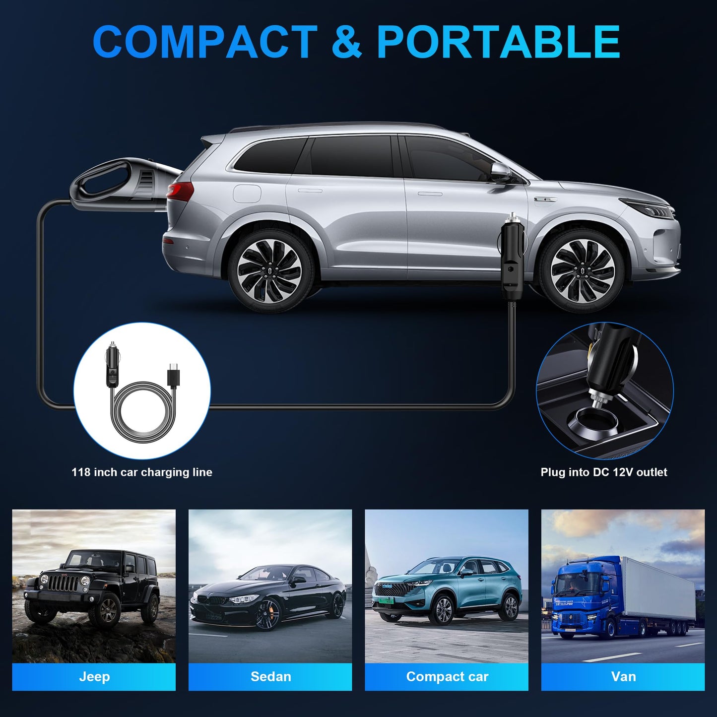 Handheld Car Vacuum Cleaner with 8000PA Powerful Suction, Portable Car Vacuum Cleaner with 2 Filters, Mini Brush, Lightweight, 0.34L Capacity, Essential Accessories