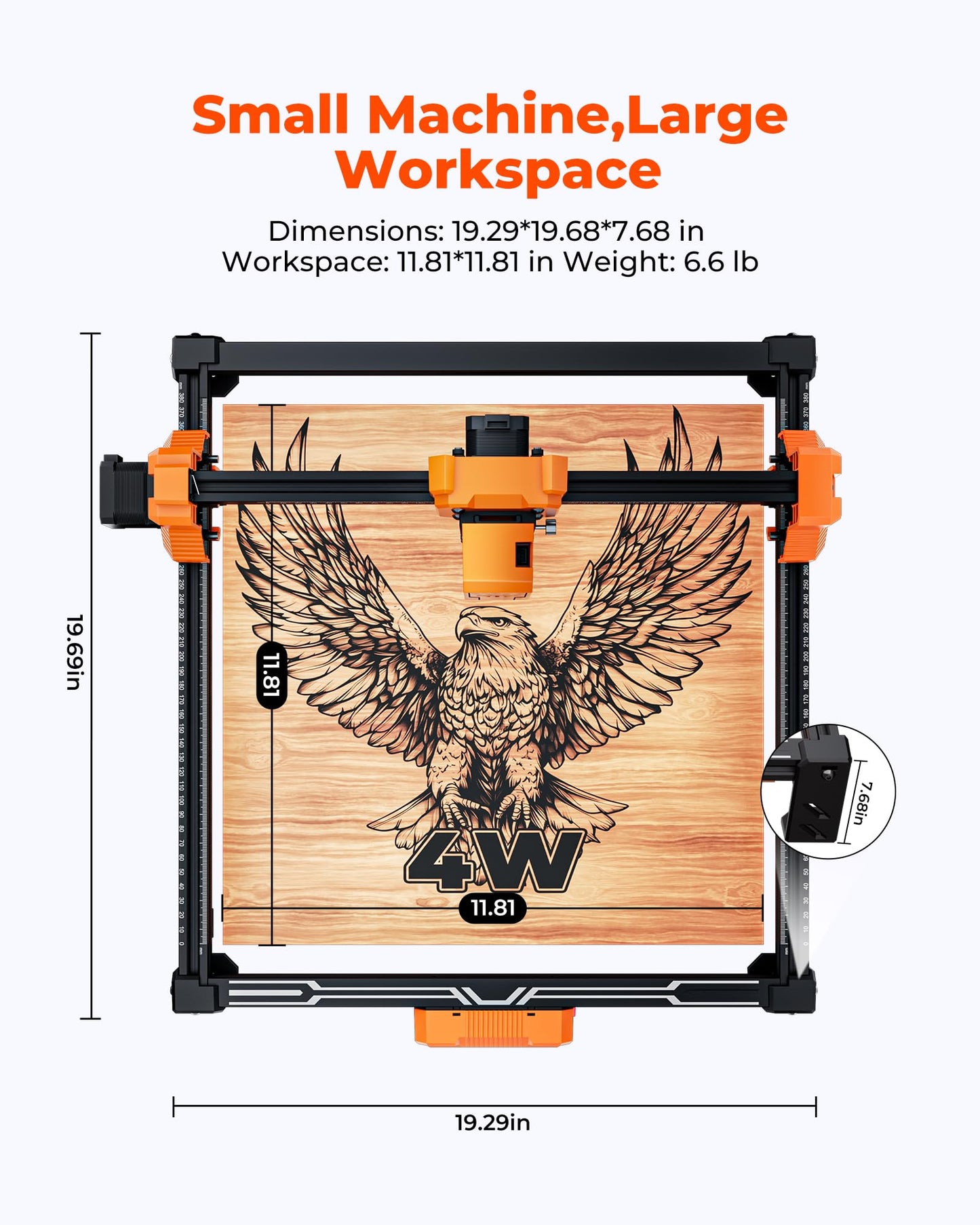 Laser Engraver,ACMER Laser Engraver Machine S2 4W Higher Accuracy DIY Wood Cutter and Engraving Machine with Working Area 300x300mm,0.08mm Laser Spot,CNC Router Machine for Wood Acrylic Metal Glass.