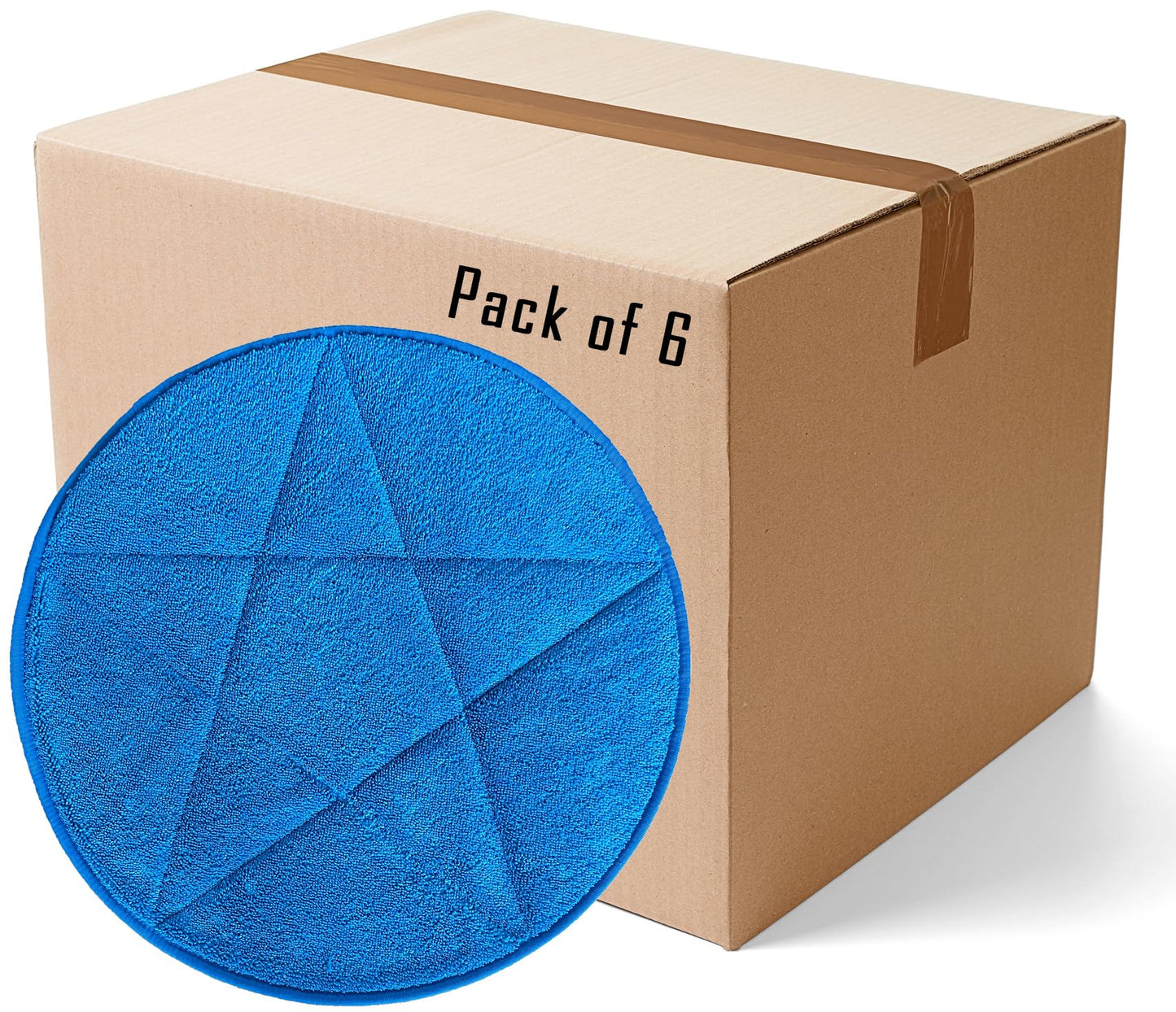 All-Star Microfiber Carpet Bonnets | 21" Blue - 6 Pack