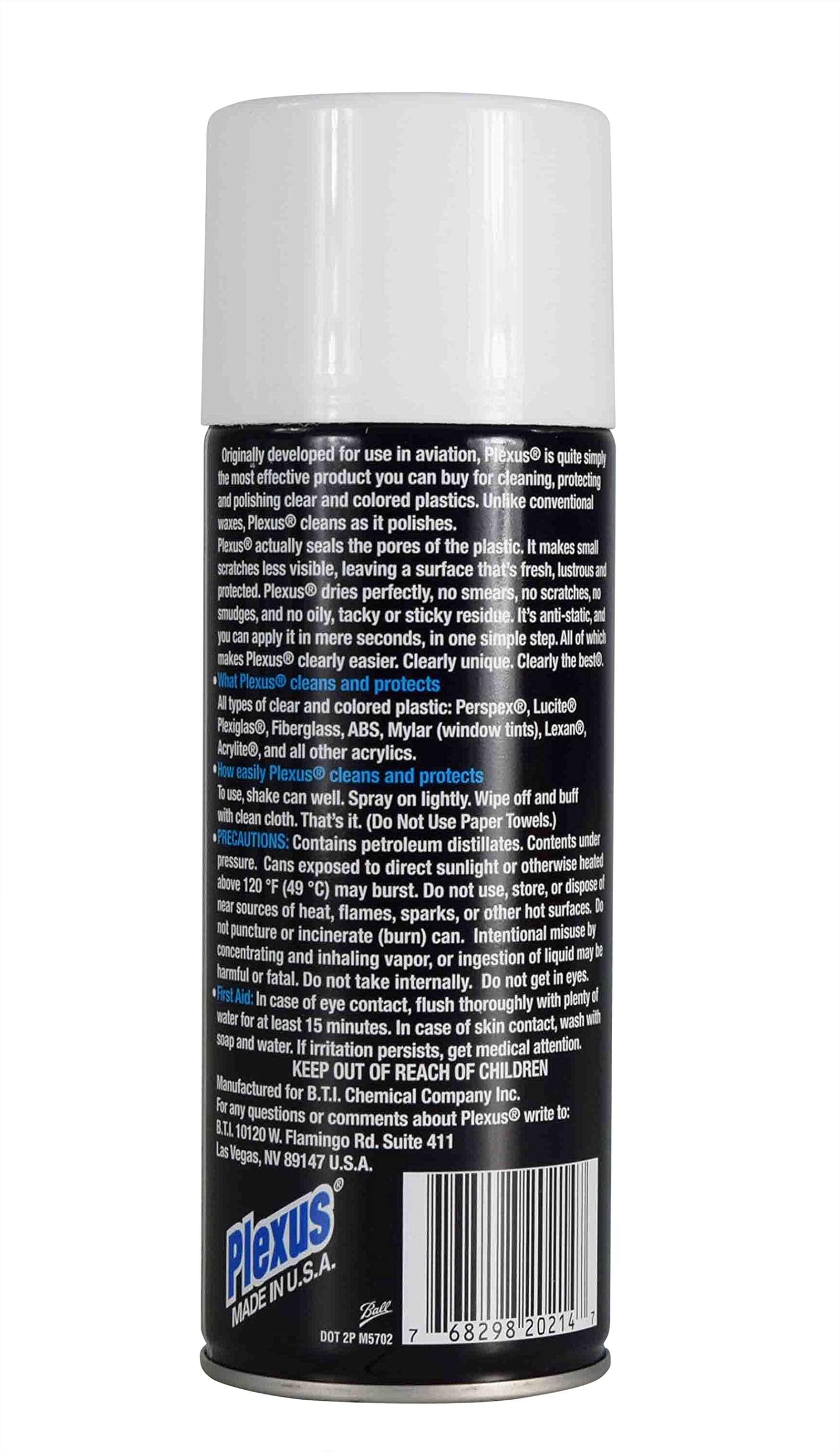 Plexus 20214 Aerosol Plastic Cleaner Protectant and Polish 13oz Can Made in USA with Sticker (10 Pack)
