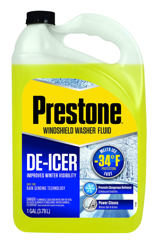 Prestone AS253-6PK De-Icer Windshield Washer Fluid (for Temperatures as Low as -34F), 1 Gallon, 6 Pack