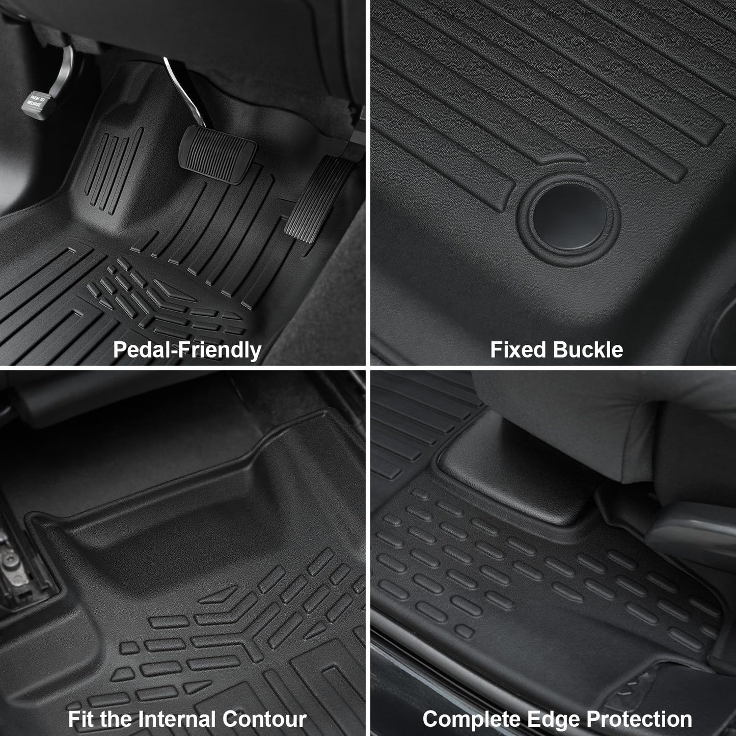 GALVAGNITE Floor Mats for 2016-2024 2025 Dodge Durango 6-seat, All Weather TPE Cargo Liner Cargo Mat and 3rd Row Backrest Mats for Durango Accessories