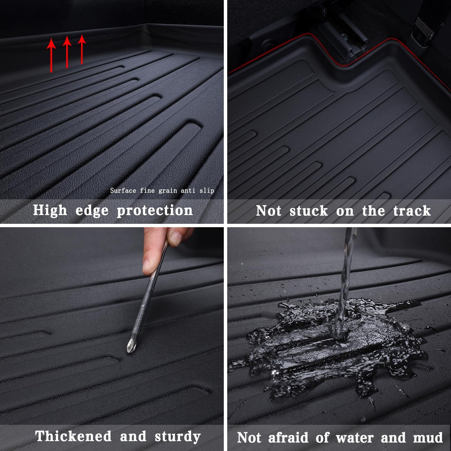 Floor Mats for 2020-2024 2025 Kia Telluride 7/8 Seats, TPE All Weather Protection 3 Rows Car Cargo Liners with Trunk Mat Covering The Backrest Car Accessories