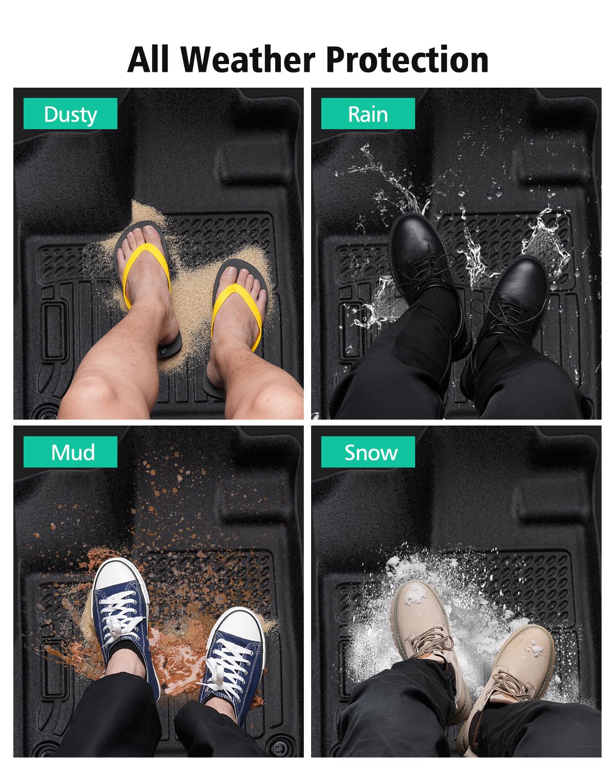 DiffCar® Floor Mats & Cargo Liner for Honda Odyssey 2018-2026, All Weather Car Accessories (Set of 5 Mats)