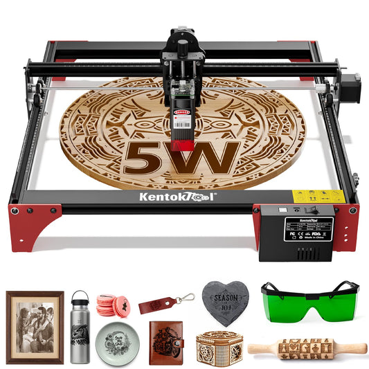 Laser Engraver, KENTOKTOOL LE400PRO 50W Laser Engraving Machine for Beginners, 5.5W Power High Precision Metal Laser Engraver and Cutter Machine for Wood, Acrylic, Leather, for Commercial and Domestic