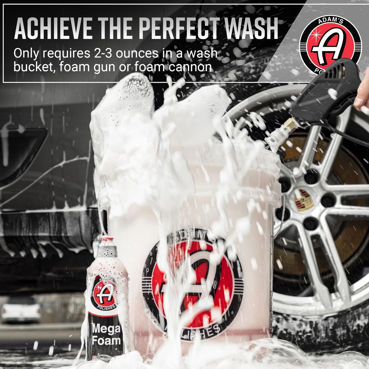 Adam’s Mega Foam (5 Gallon) - Detailing pH Neutral Car Soap For Car Washing, Concentated For Use In Car Wash Bucket, Foam Cannon & Foam Gun, Won't Strip Car Wax, Sealant or Ceramic Coating