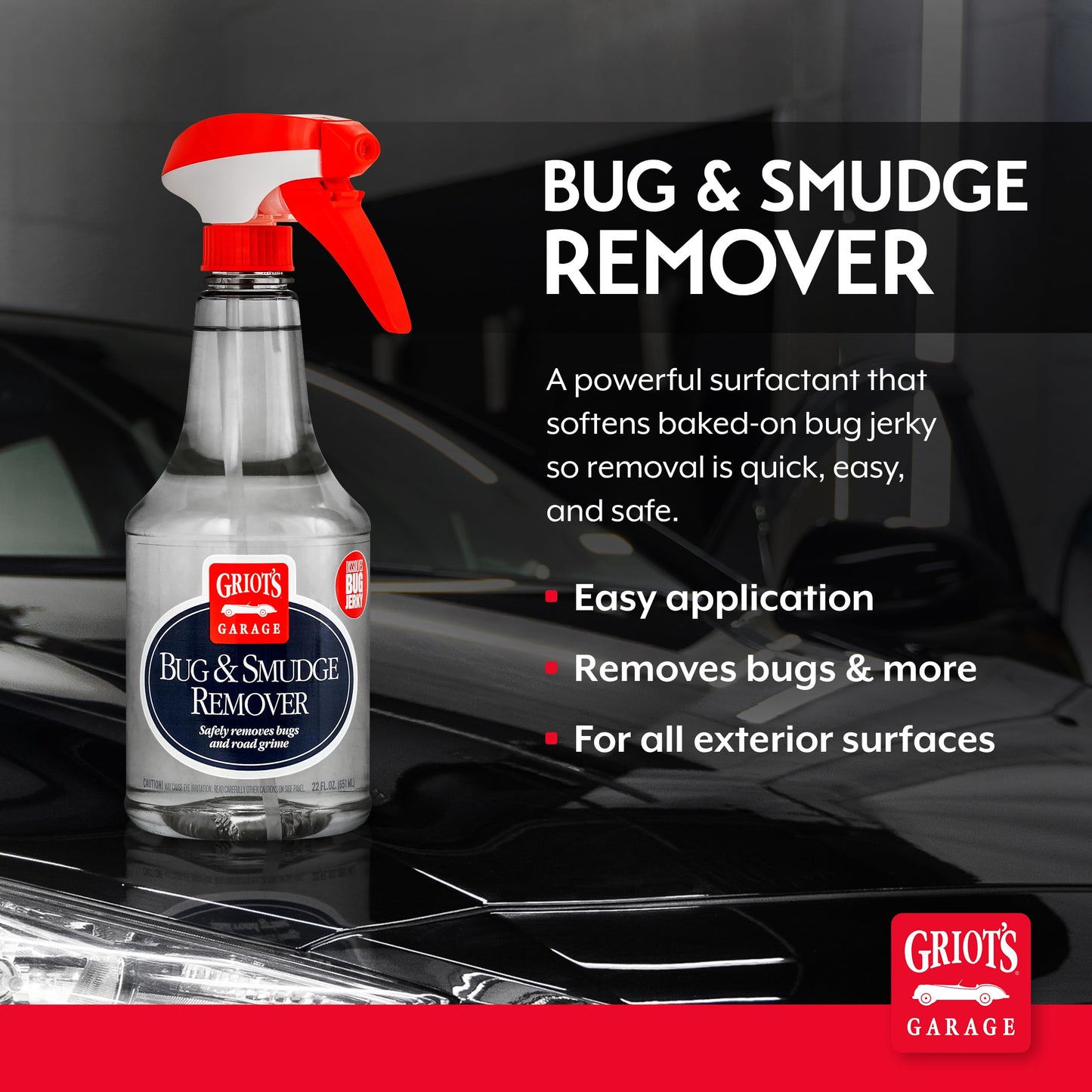 Griot's Garage Smudge Remover, Car Cleaning Spray for Spot Removal, Works on All Exterior Surfaces, Releases Smudges, Oil, Grime, and Scuffs, 22 oz