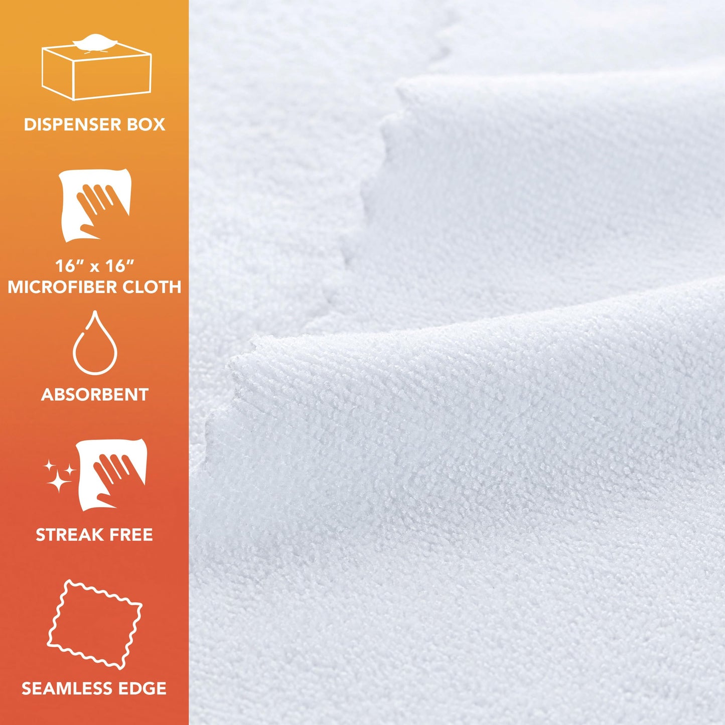 Arkwright Smart Rags in Box - (Bulk Case of 400) Lint Free, Large Microfiber Cleaning Cloth, Scratch & Streak-Free, Dispensable Wash Towels for Cars, Kitchen, and Window Glass, 16 x 16 in, White