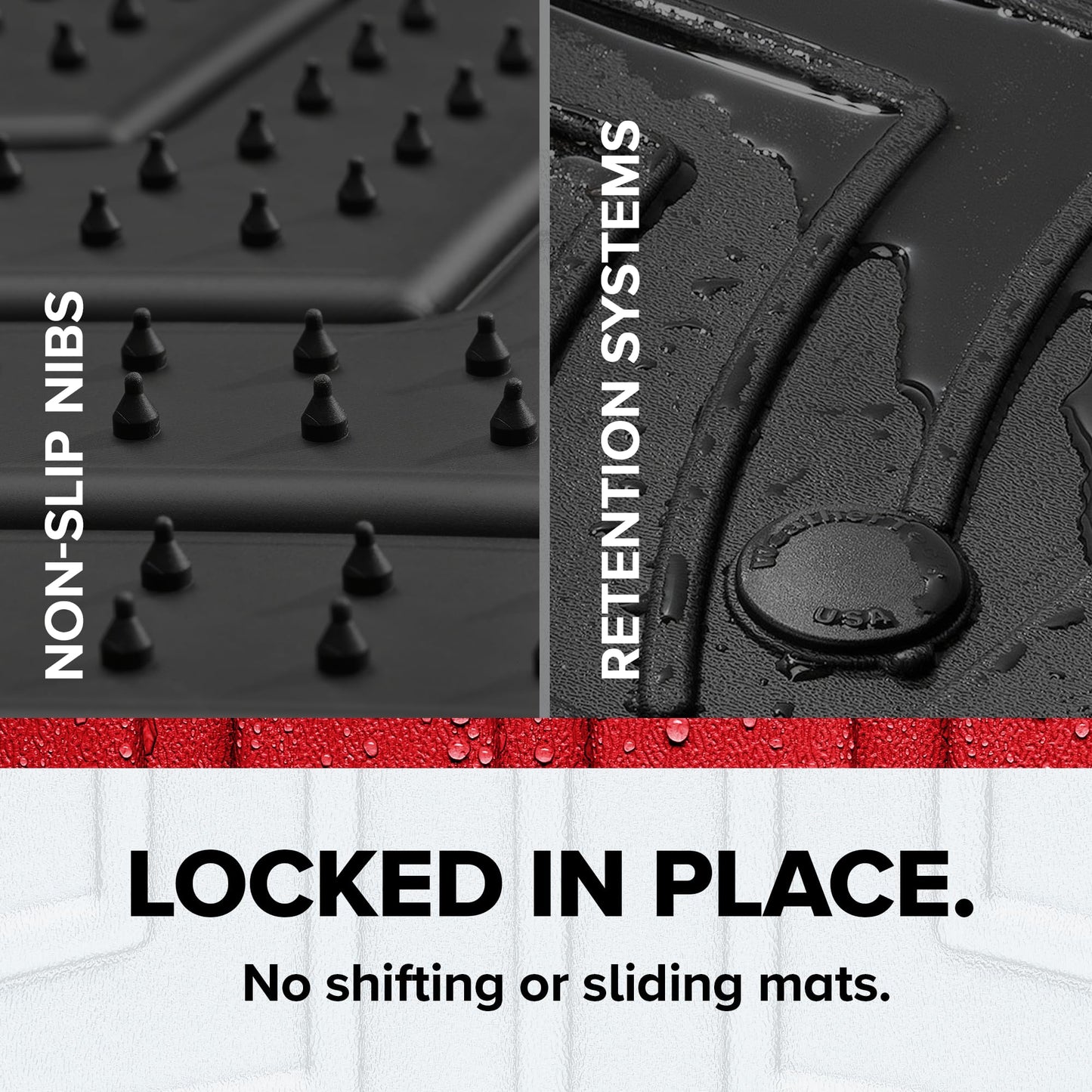 WeatherTech FloorLiner HP Custom Fit Floor Mats for GX, 4Runner - 1st & 2nd Row (444931IM-442862IM), Black