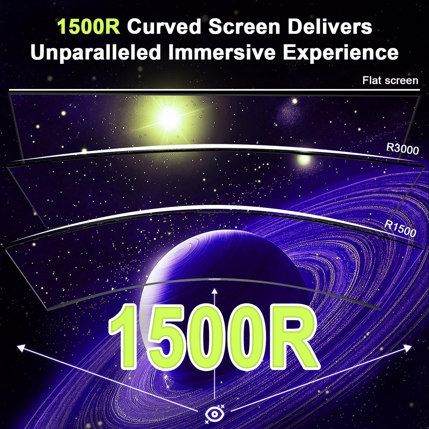 Amzfast 49 Inch Curved Monitor 120Hz DQHD 5120x1440p Ultrawide Gaming Monitor, 120% sRGB, 3000:1, 1ms, HDR, Adaptive Sync, PIP/PBP, Low Blue Light, HDMI 2.0/DP 1.4, VESA 75x75, AMZG49C7U