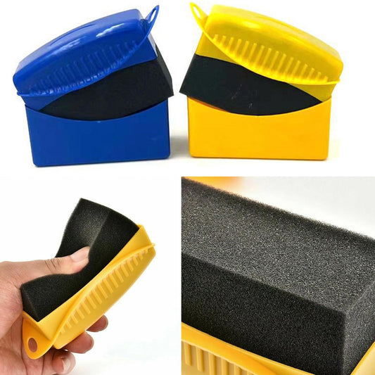 2PCS Tire Shine Applicator,Reusable Car Tire Shine Sponge Applicator with Lid,Foam Auto Tire Dressing Applicator for Waxing Polishing Cleaning,Tire Shine Applicator Brush,Wheel Brush for Car Detailing