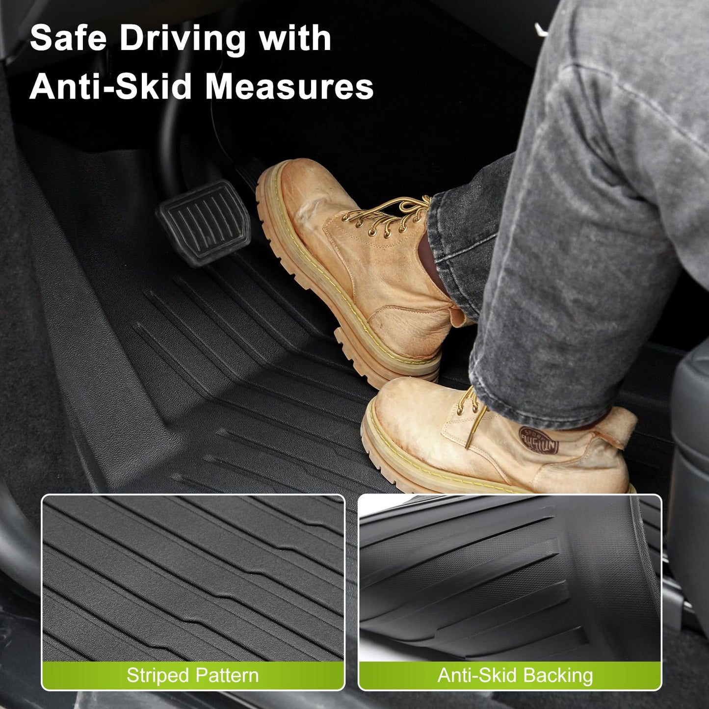 Foronetry Floor Mats for 2025 2026 Tesla Model Y Juniper, 8PCS All Weather Full Set Cargo Liners Accessories, 3D TPE Odorless Floor Mat Trunk Frunk Rear Well Mats Custom for 5-Seater(Not Fit 7Seat)