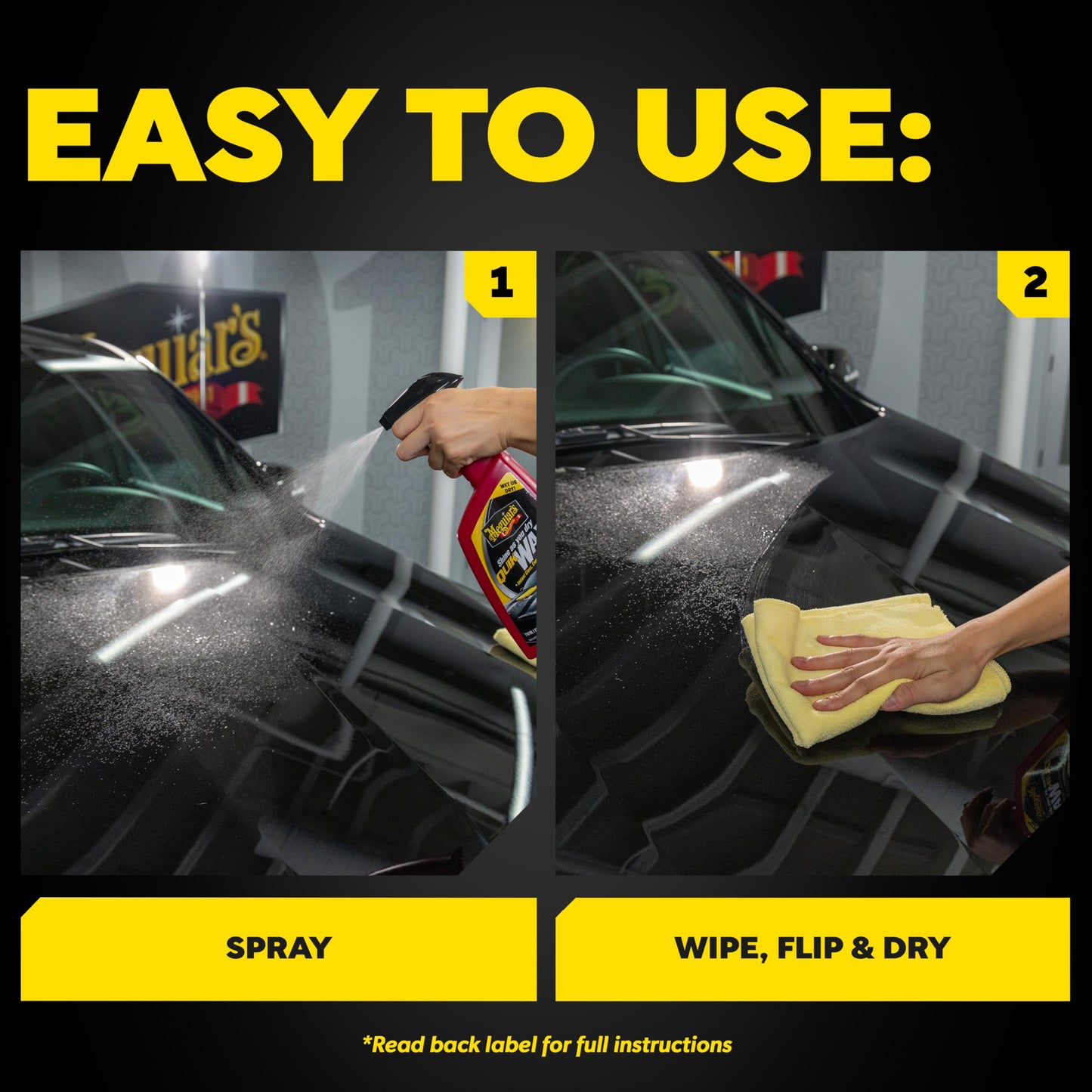 Meguiar's A1624 Quik Wax - Easy-to-Use Spray Wax for Gloss, Shine & Protection - Wet or Dry Use, 24 Oz.