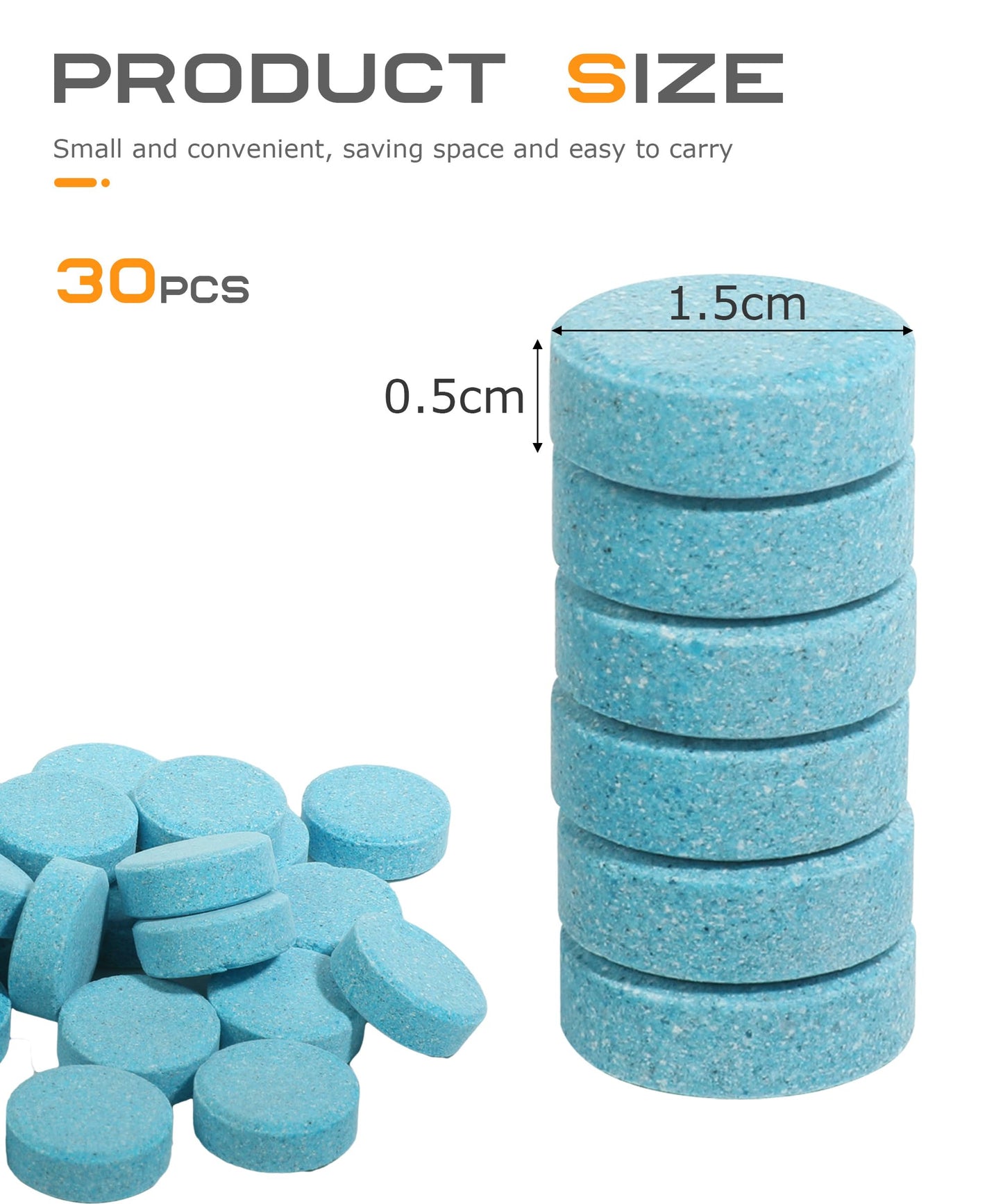 SCUARI 30PCS Windshield Washer Fluid,Wiper Fluid Tablets,Car Accessories Windshield Wiper Fluid,Wiper Fluid,Washer Fluid,Windshield Washer Tablets,Remove Glass Stains,Fits Car Window Glass Cleaning