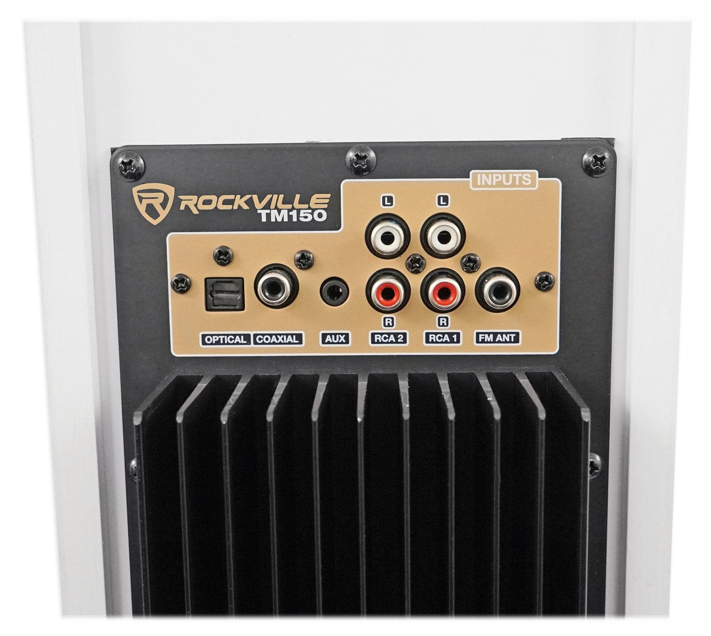 Rockville TM150W Powered Home Theater Tower Speaker System, White, 1000W, 10" Subwoofers, Bluetooth, USB/SD Playback, FM Radio, Remote Control, Karaoke Ready, Perfect for Home Entertainment