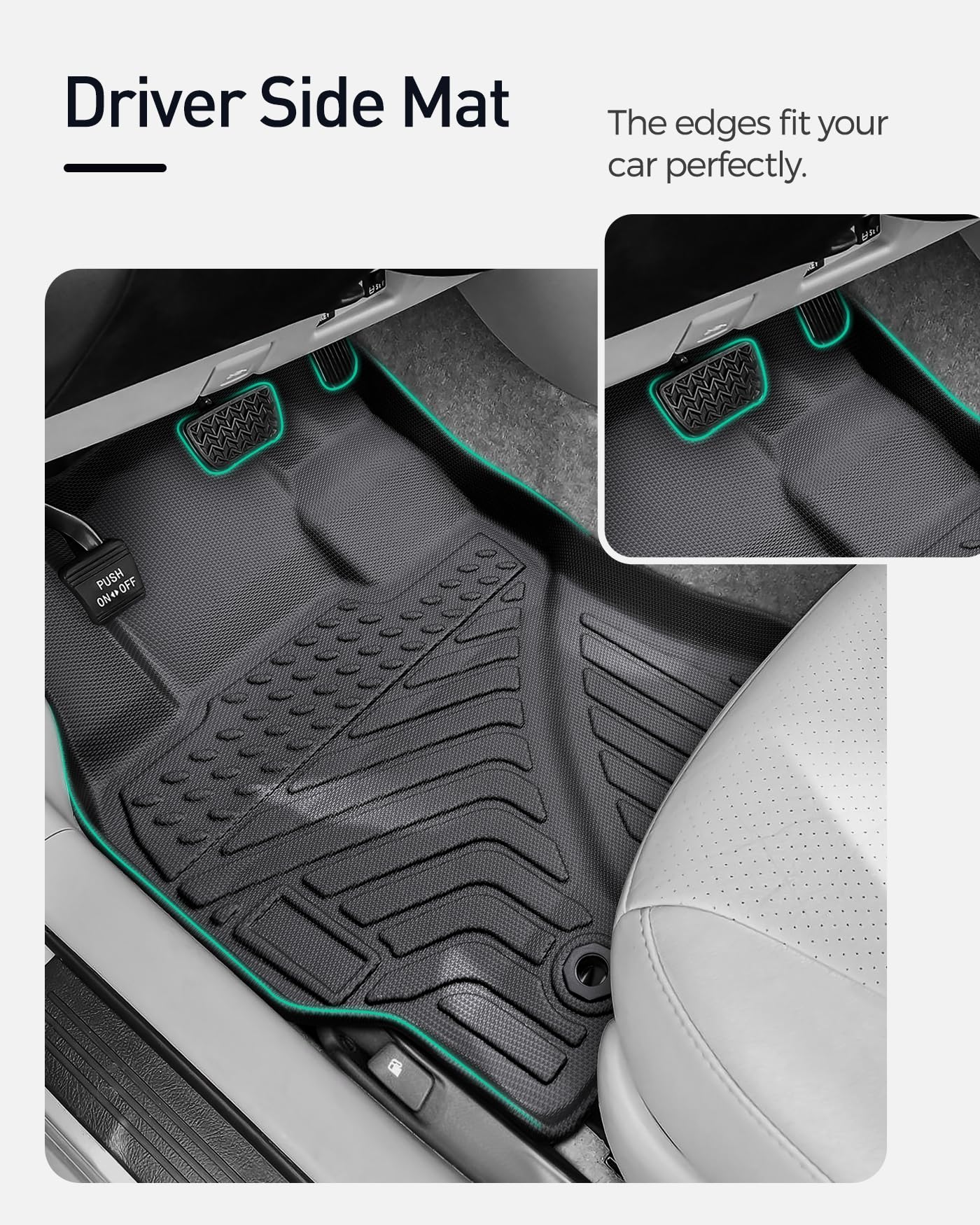 Car Floor Mats for Toyota Prius: 2004 2005 2006 2007 2008 2009 All Weather Accessories for Prius 2004-2009 Black Cargo Liner 4PCS Carpet Cutsom Fit for Toyota Prius 04-09 Automotive TPE Floormats