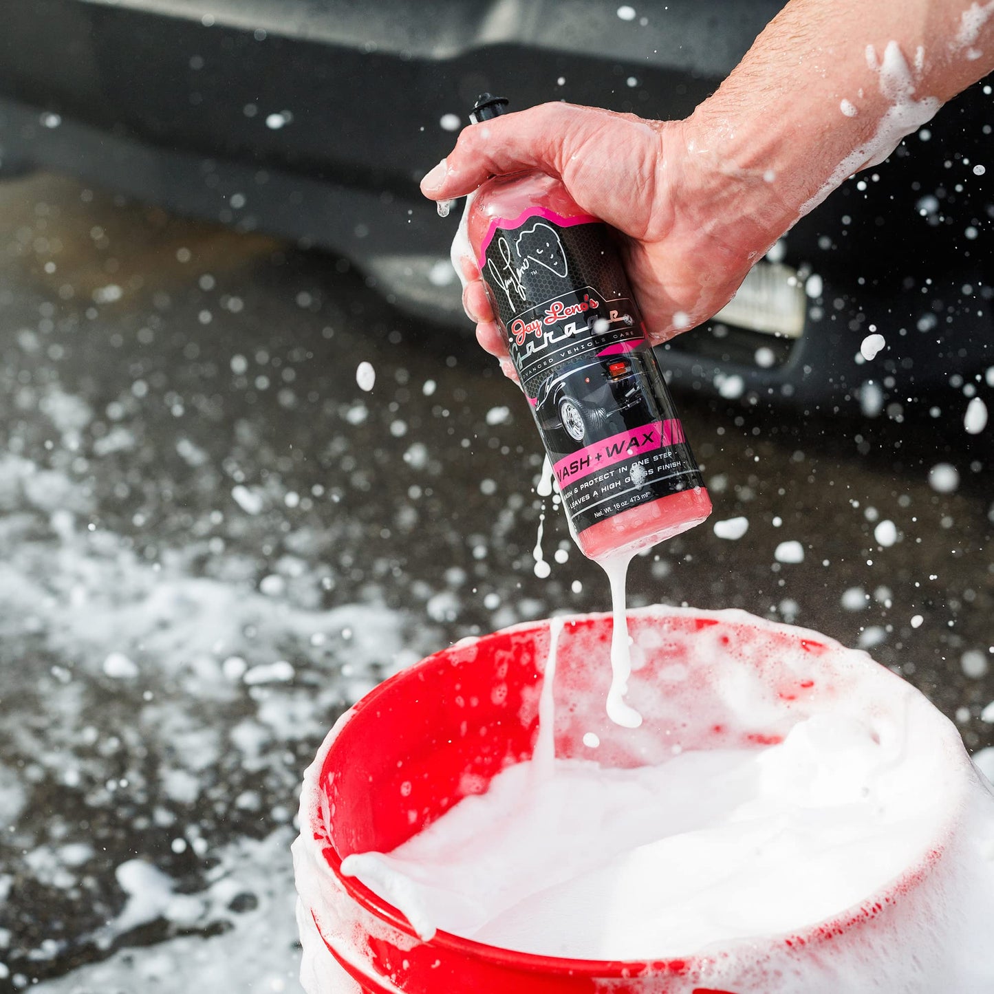 Jay Leno's Garage Car Wash Kit with Bucket – Auto Detailing Kit for Interior and Exterior, Car Cleaning Supplies Set with Wash Mitt, Tire Shine, Wheel Cleaner, Car Wax, Microfiber Towels, Car Wash Kit