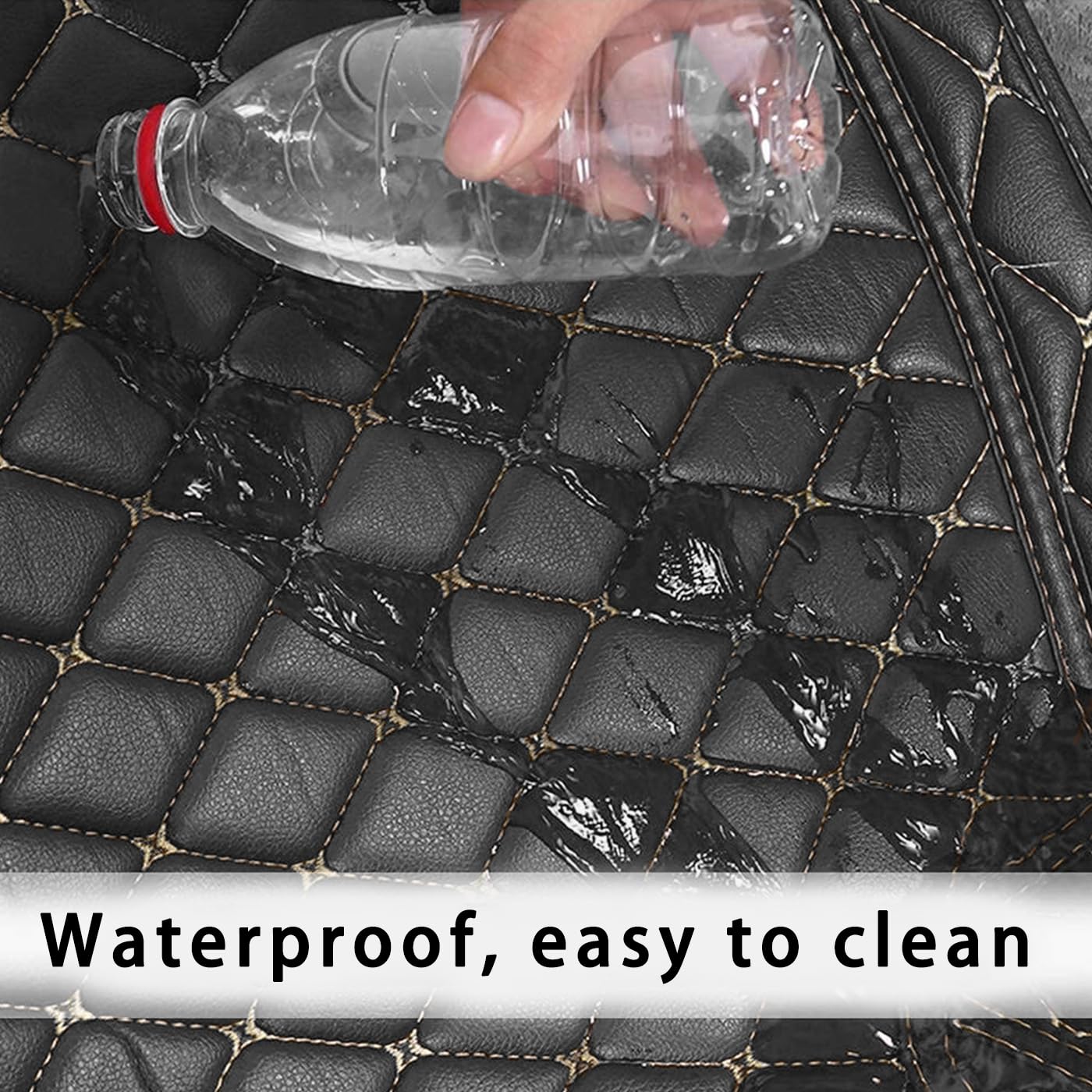 Fit for Dodge RAM 1500 1994-2011 Leather Car Floor Mats，Dirt-Resistant Floor Liners, Waterproof wear-Resistant Interior Accessories（Red）