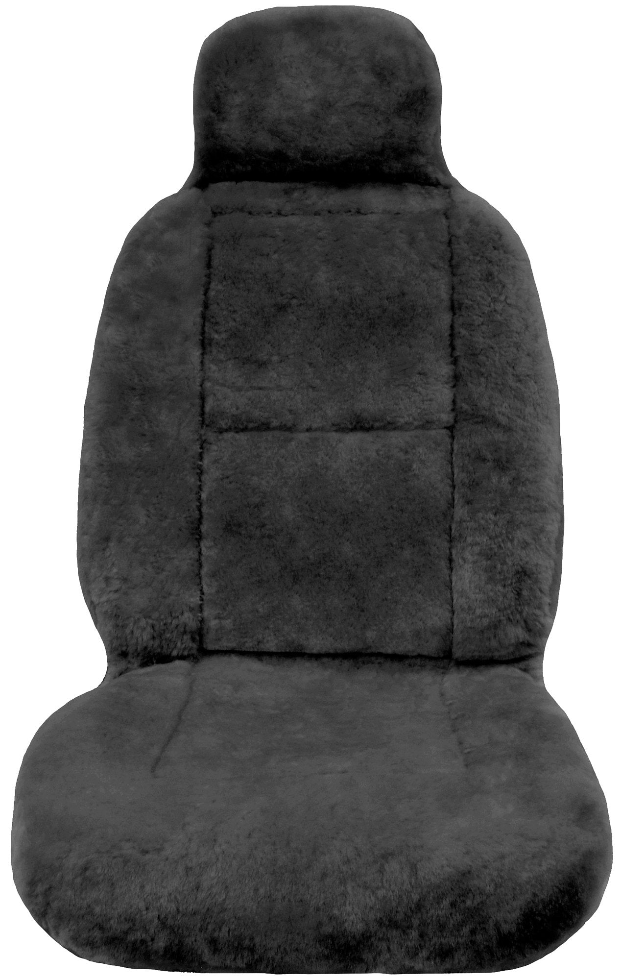 Eurow Australian Merino Sheepskin Car Seat Cover, Plush Universal Fit for Most Vehicles, Summer Cool & Winter Warm, Side Airbag Safe, Easy Installation, 56 x 23 Inches, Single Seat, Gray