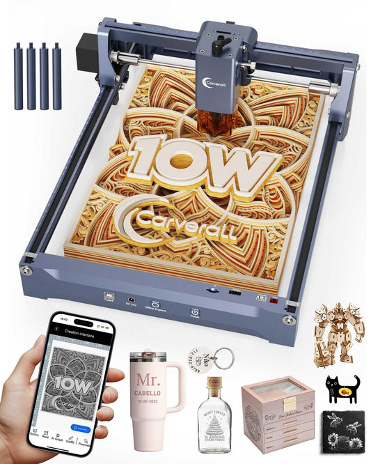 Laser Engraver 10W Laser Engraving Machine for Wood Metal Acrylic Glass Stone, Powerful DIY CNC Portable Laser Cutter 7.9" x 11.8" (Near A4) Offline Engraving Carverall K15 Pro, 10000mW, Class 1