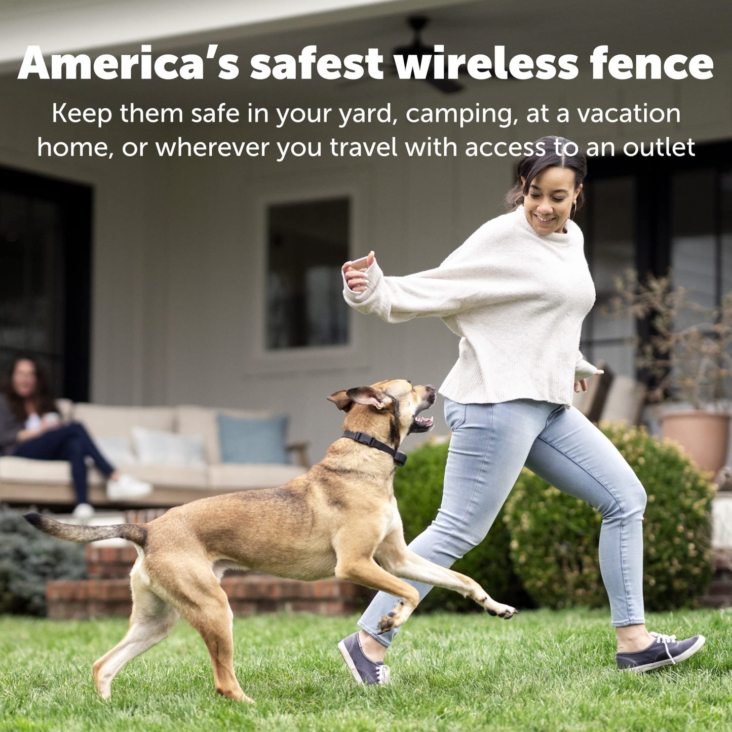 PetSafe Stay & Play Pet Fence Wireless, Dog Fence Collar Rechargeable Receiver Collar, Waterproof Design, Compatible with All PetSafe Wireless Fences, Invisible Wireless System (Black)