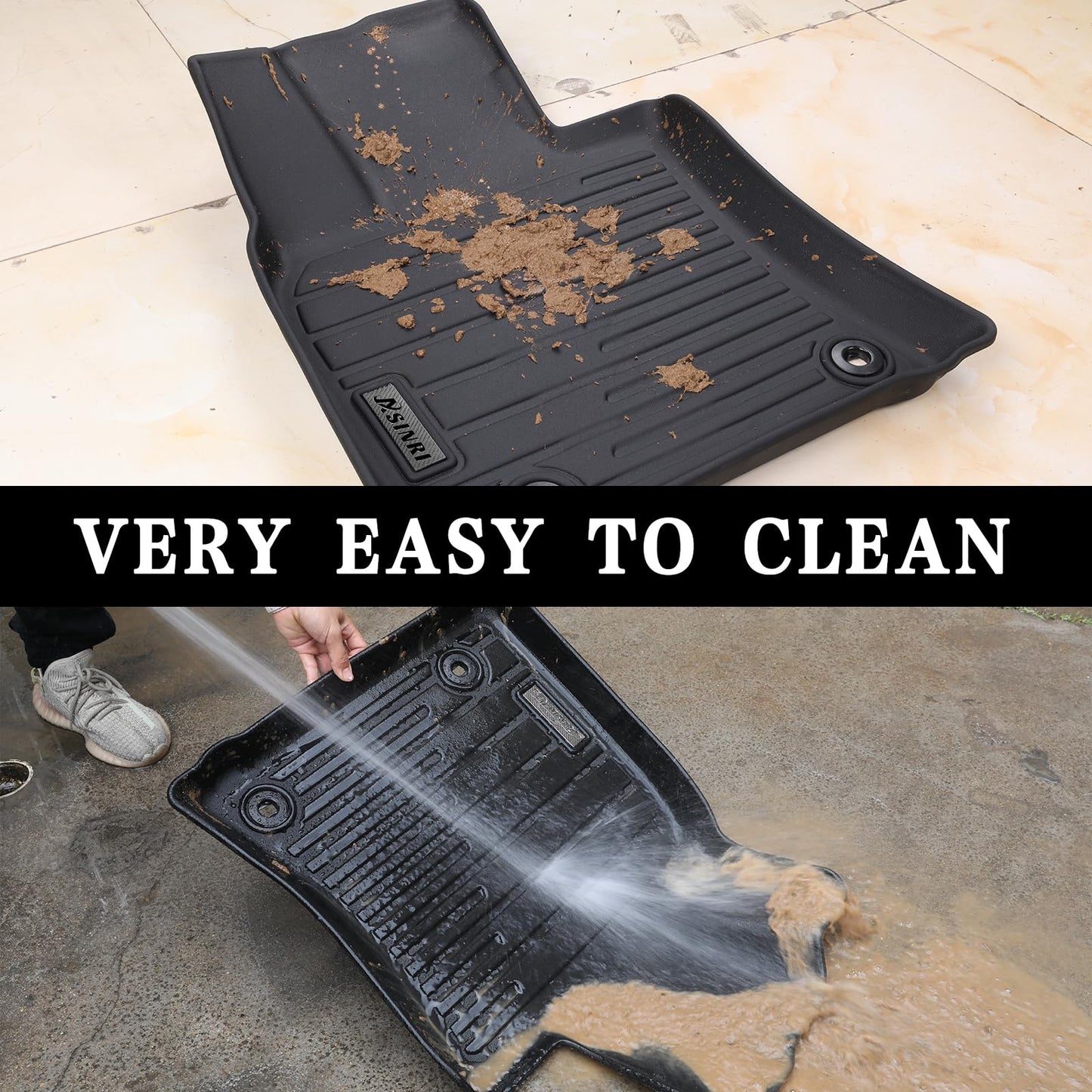 Floor Mats for 2020-2024 2025 Kia Telluride 7/8 Seats, TPE All Weather Protection 3 Rows Car Cargo Liners with Trunk Mat Covering The Backrest Car Accessories