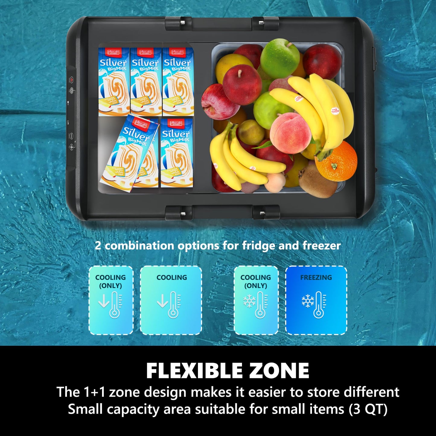 EUHOMY 12 Volt Refrigerator, 26 QT(25 L) Portable Freezer, Electric Cooler -4℉~68℉, 12V Car Fridge Reversible Door, Portable Freezer 12/24V DC & 100-240V AC for Camping, Truck, Travel