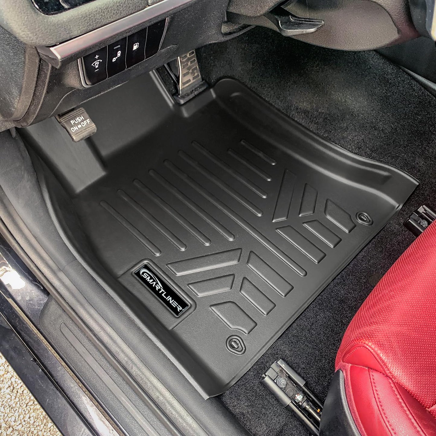 SMARTLINER Custom Fit All Weather 2 Row Floor Mat Liner Set Compatible with 2018-2023 Kia Stinger