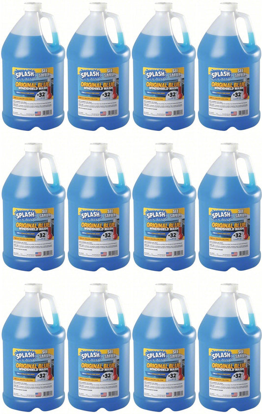 Elite Tool Center 12 Pack Splash Original Blue Windshield Washer Fluid +32 Degree 1 Gallon