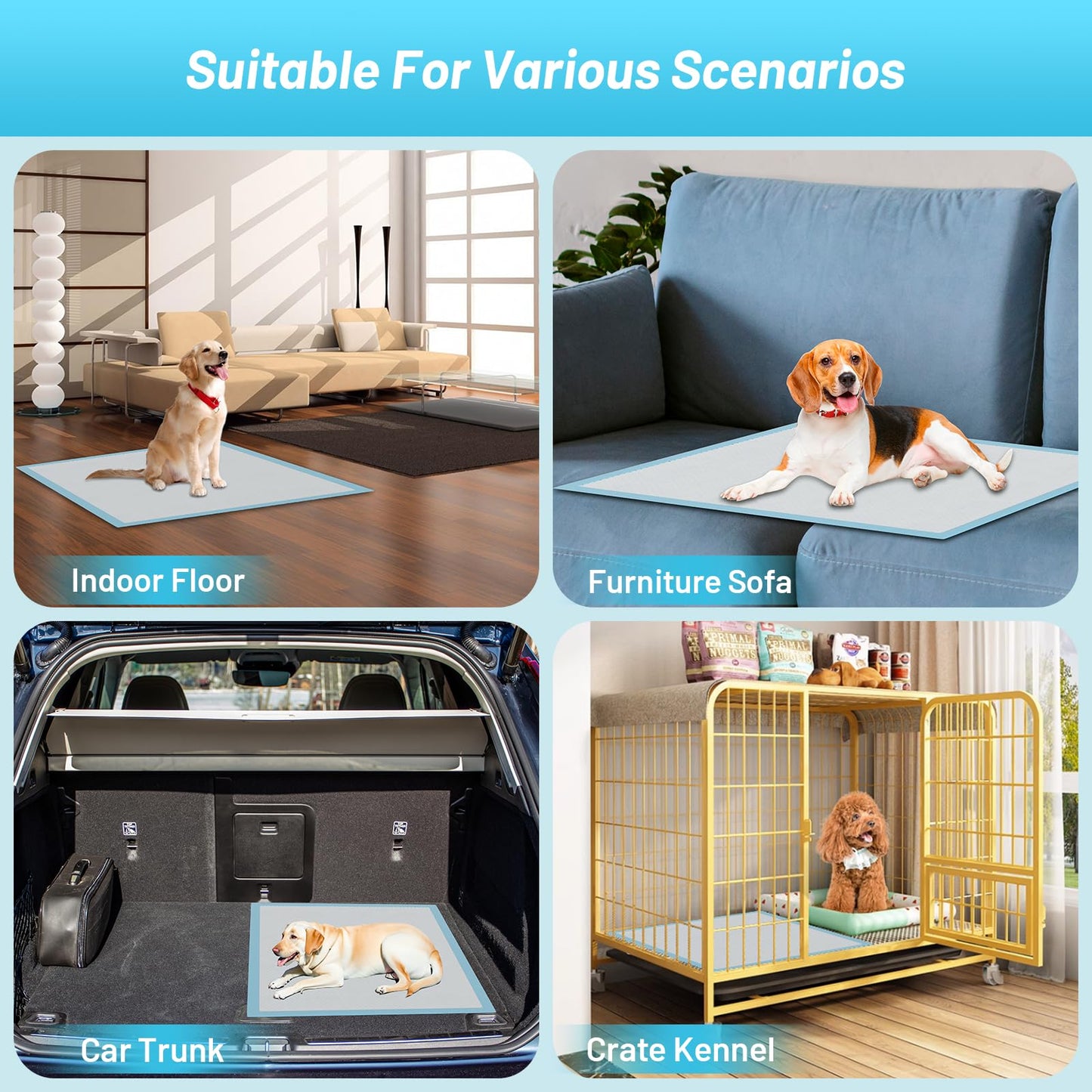 Puppy Pee Pads for Dogs - 32"x36" Extra Large, 60 Count, Leak-Proof & Super Absorbent, Thicken Disposable Potty Pads for Puppy & Cat Training