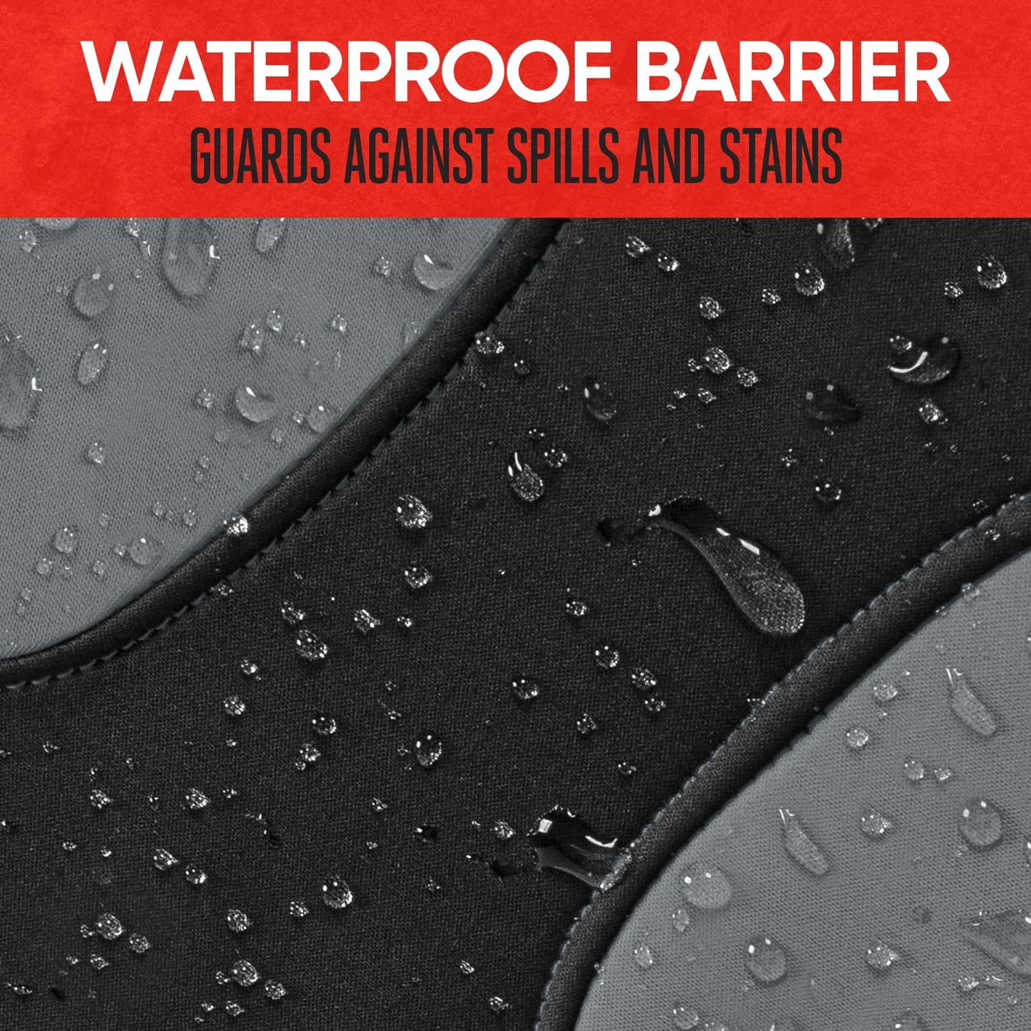 Motor Trend AquaShield Waterproof Front Seat Covers, Gray Seat Covers for Cars – Neoprene Front Car Seats Cover, SUV Seat Covers Protector - Car Interior Cover for Auto, Trucks, & Dog Owners