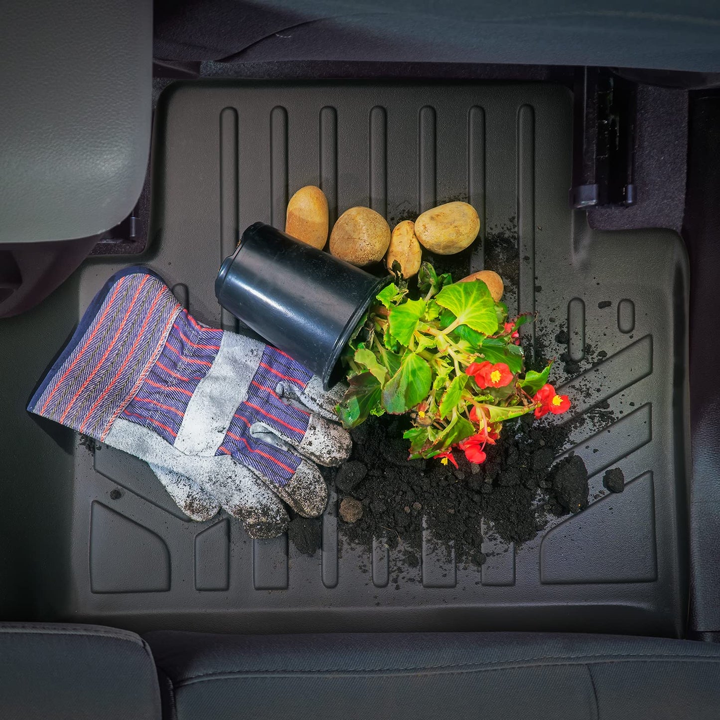 SMARTLINER Custom Fit All Weather 2 Row Floor Mat Liner Set Compatible with 2018-2023 Kia Stinger