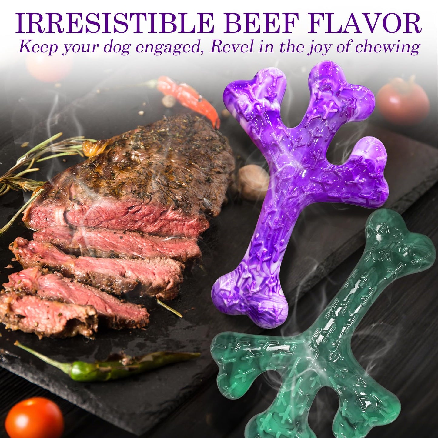 Frienhund Aggressive Chewers Dog Chew Toys - 2 Pack Tough Dog Toys for Aggressive Chewers Large Breed, Indestructible Dogs Toy for Gift, Interactive to Keep Them Busy